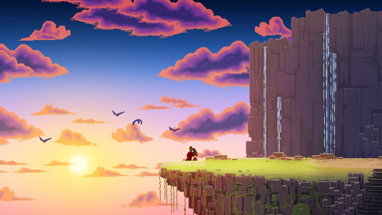 landscape digital art pixel video games nature pixels 2k