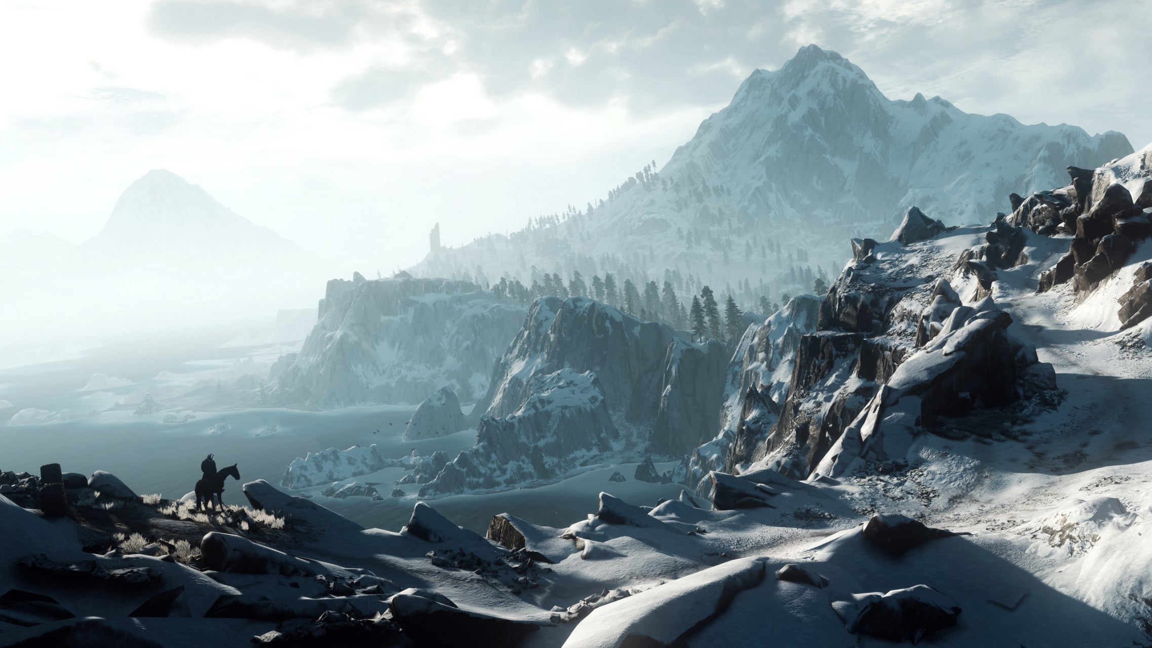 landscape White Mountains CD Projekt RED Skellige screen shot 2k