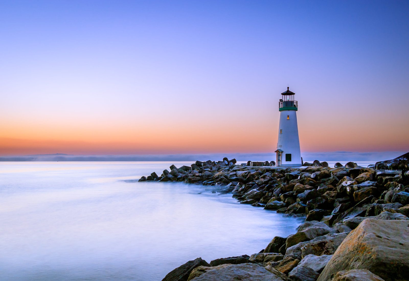Lighthouse beach dawn desktop backgrounds wallpaper HD 2k