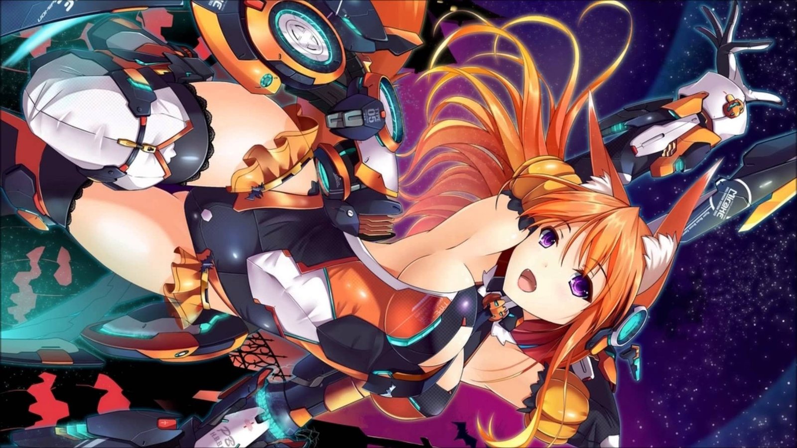 long orange haired female anime character with fox ears wallpaper 2k