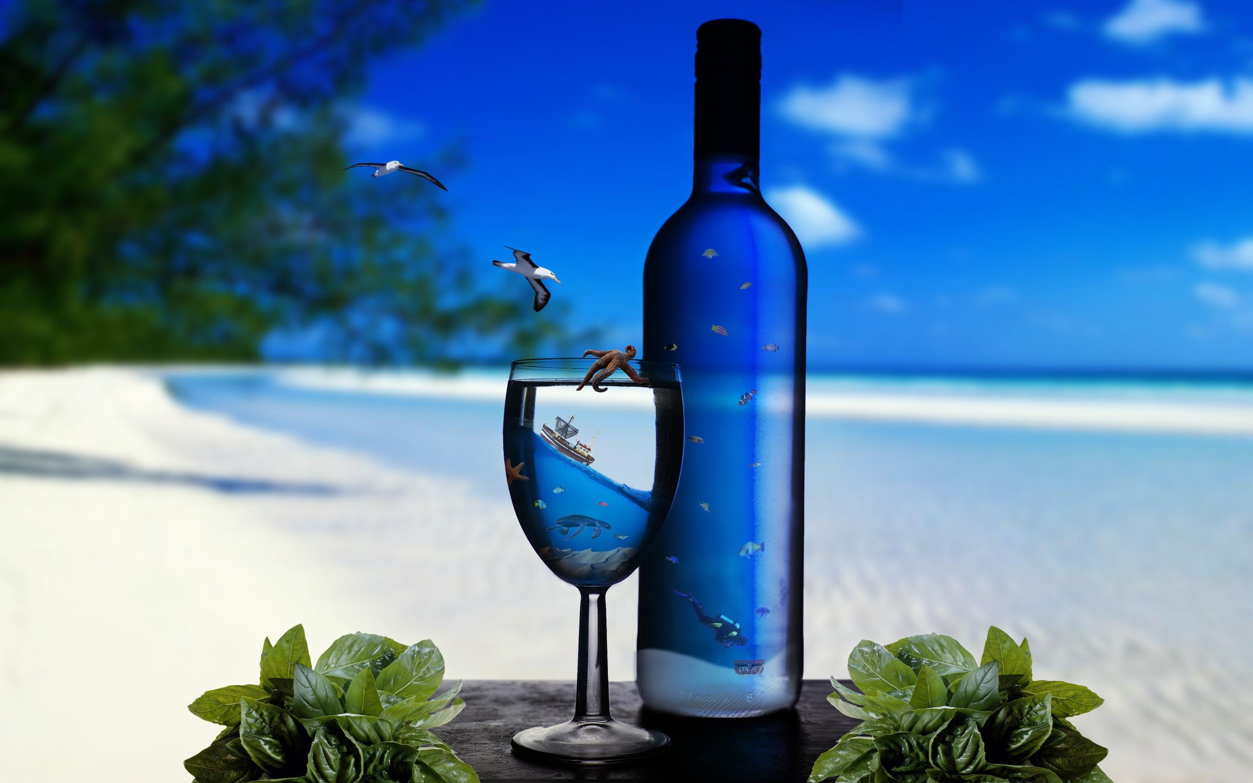 Marine Cocktail beach refresh drink bottle holiday and abstract 2k