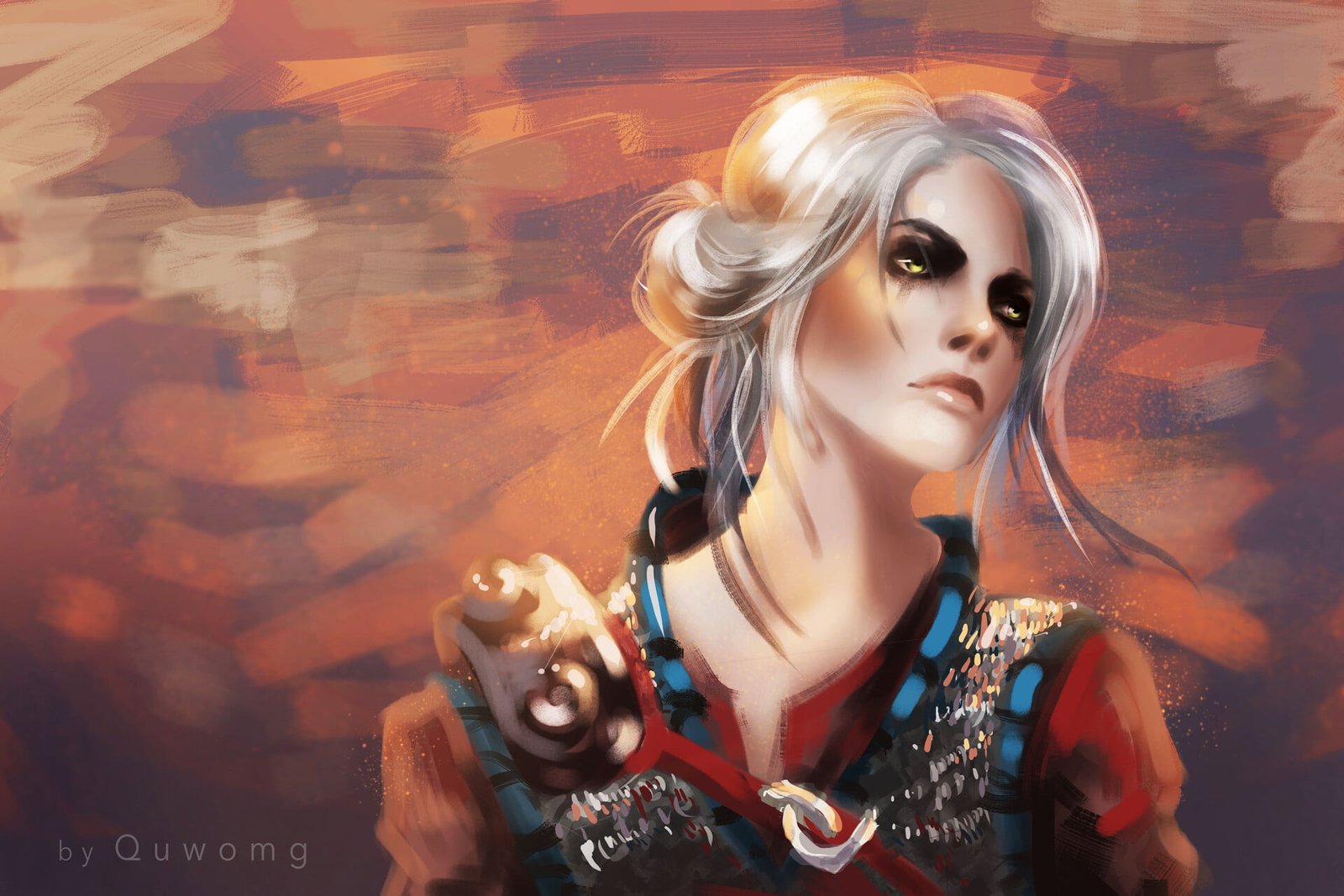 Meghan Quwo fan art looking away artwork video game girls 2k