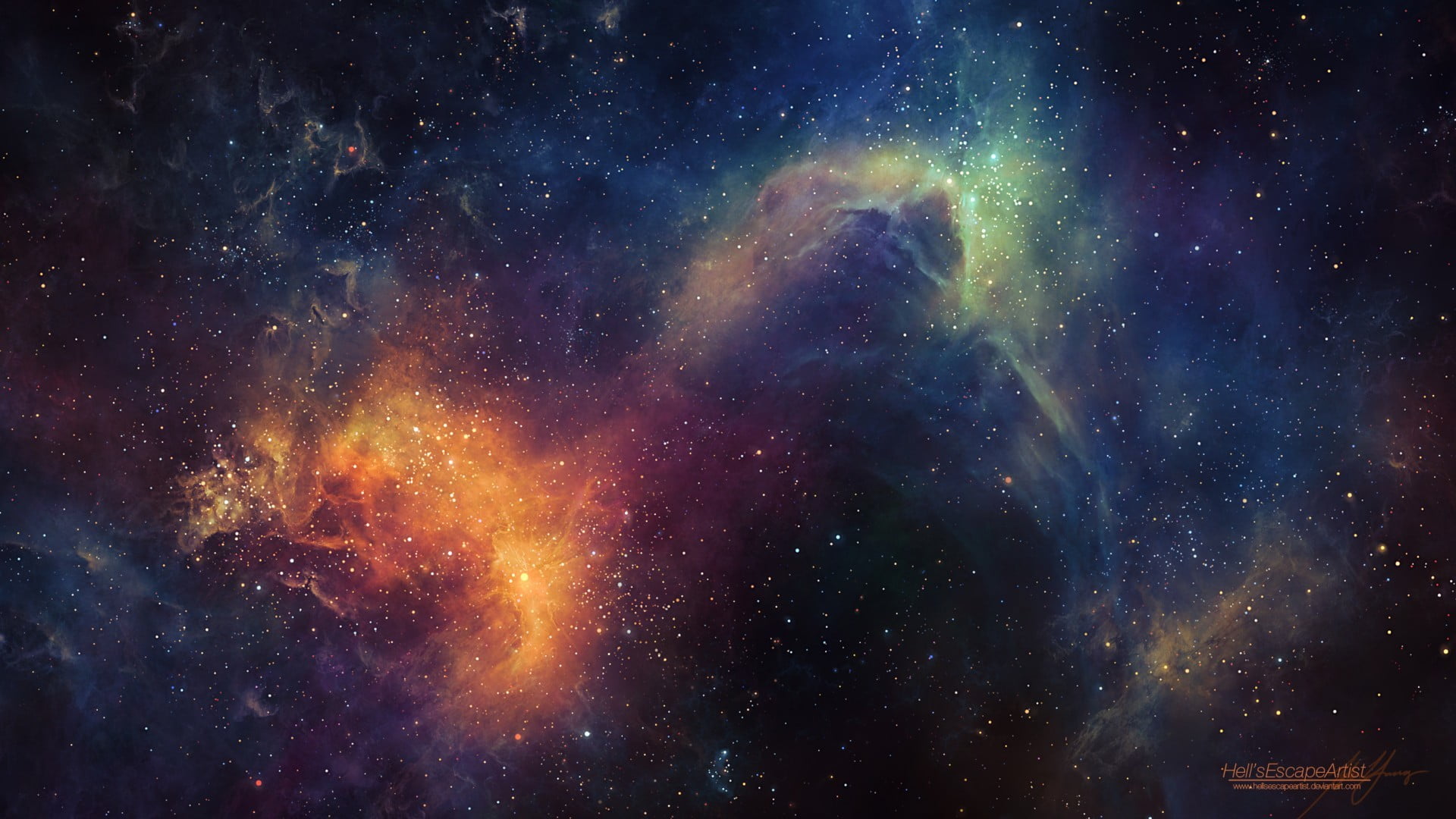 nebula wallpaper abstract space art TylerCreatesWorlds 2k
