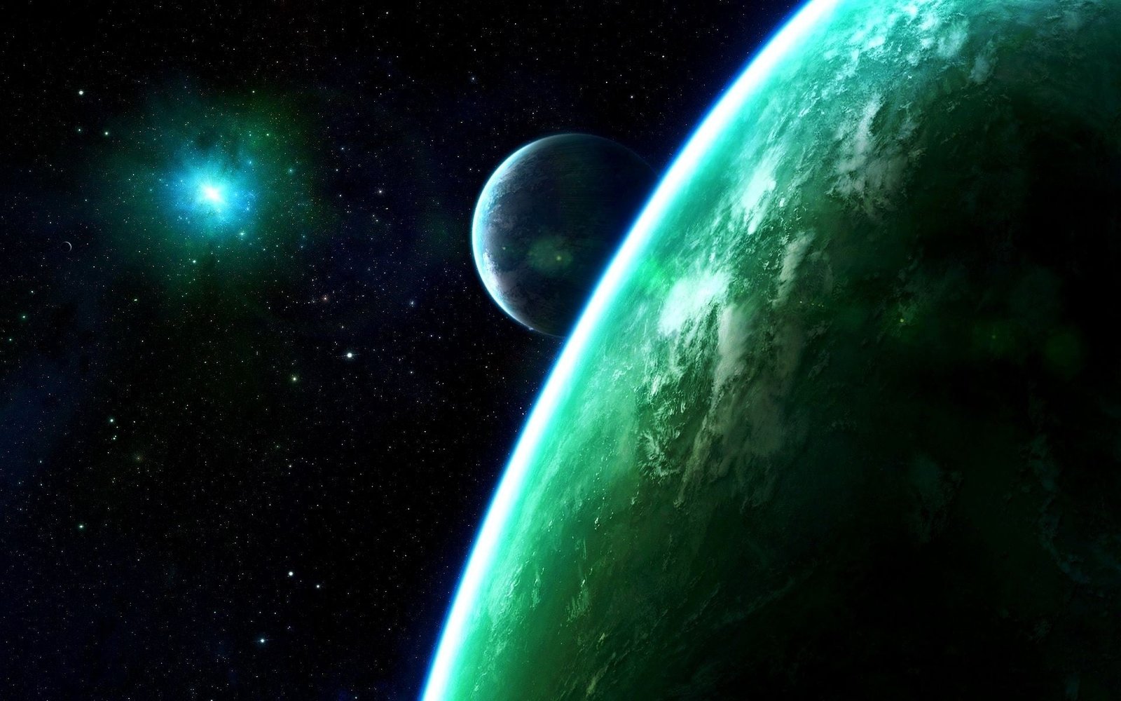 outer space scenery planet digital art astronomy 2k