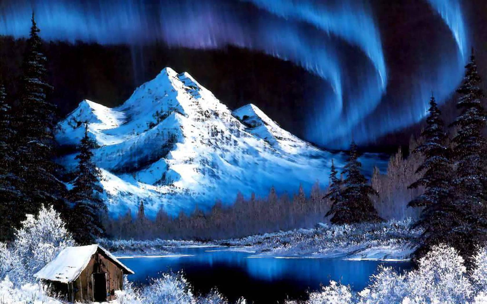 paintings mountains snow bob ross artwork Nature Mountains HD Art 2k