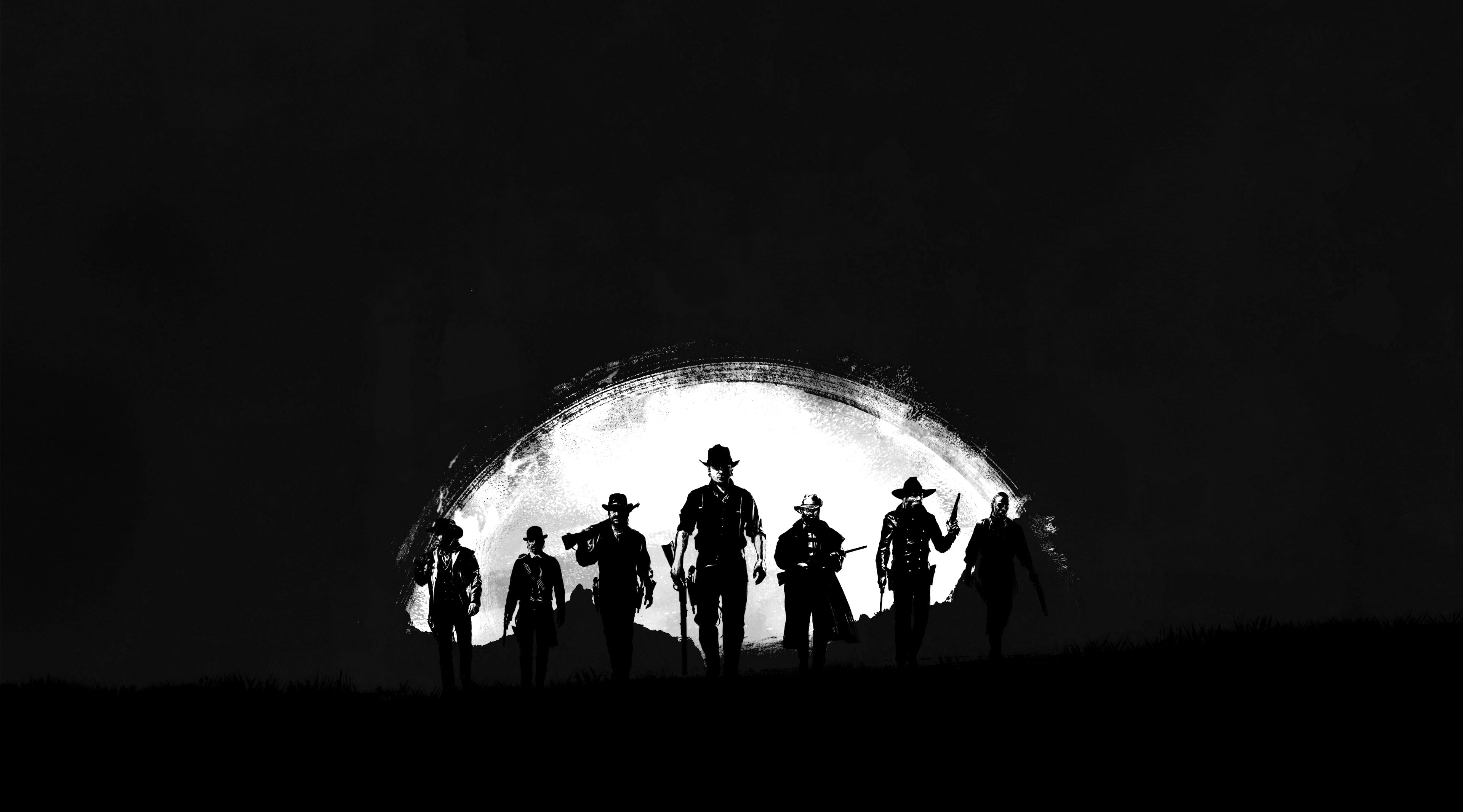Red Dead Redemption 2 Dark Games Western blackandwhite 2k 4k
