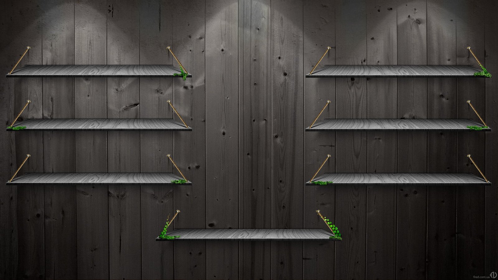 seven gray wall racks greens tree black texture shelves 2k