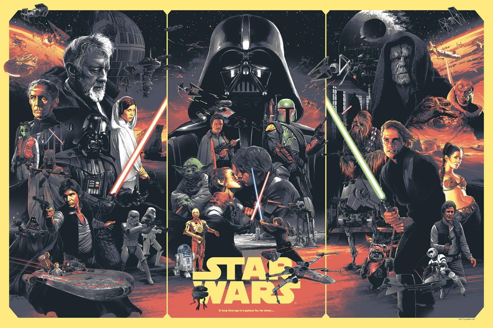 Star Wars wallpaper movie poster Leia Organa Darth Vader Luke Skywalker 2k