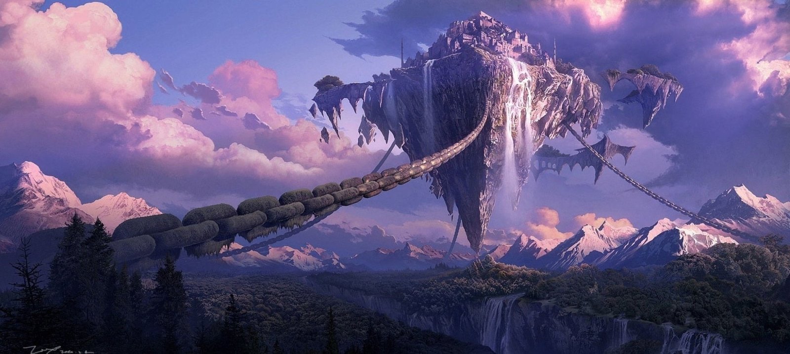 Sword Art Onlie Aincrad wallpaper Fantasy Landscape 2k