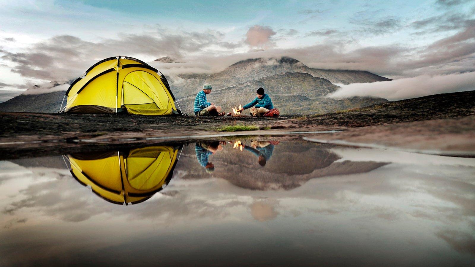 Tent Reflection Camp Camping HD yellow and black outdoor tent 2k