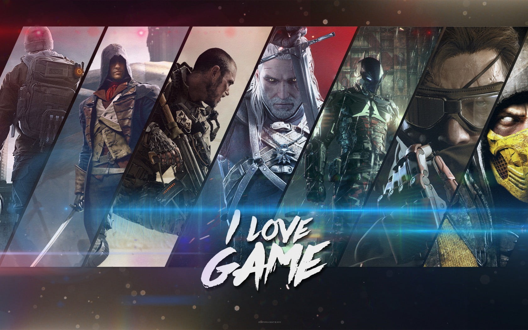 The witcher Assassin creed Unity Mortal kombat Batman Arkham knight 2k
