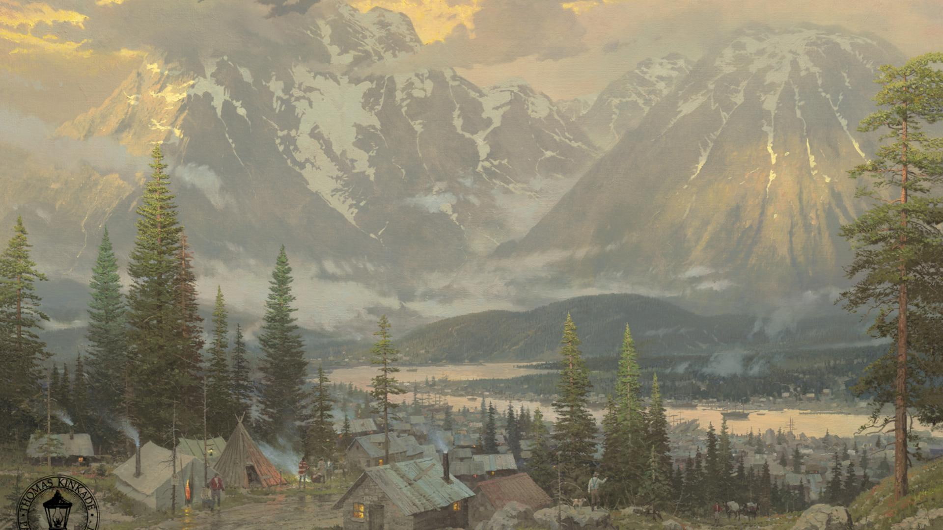 Viking Village mountain north celtic nature pagan nordic 2k