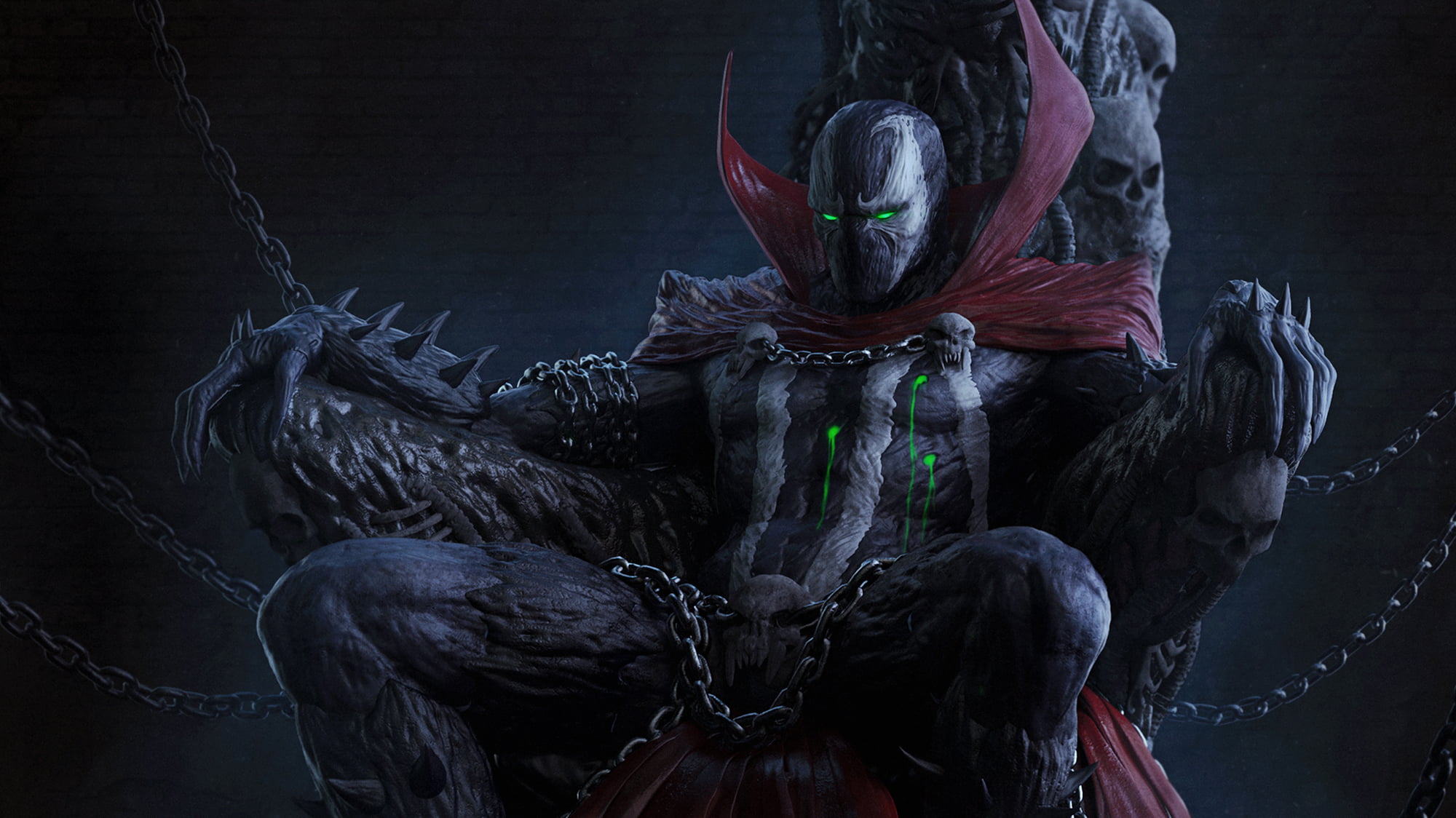 villain sitting on throne wallpaper Spawn Todd McFarlane video games 2k