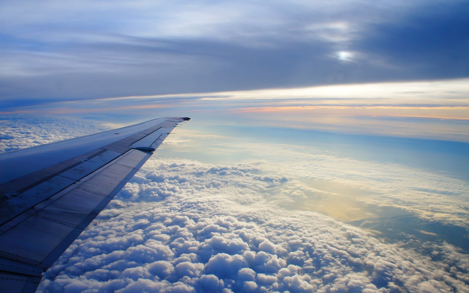 Wing Airplane Plane Sky Clouds HD nature 2k
