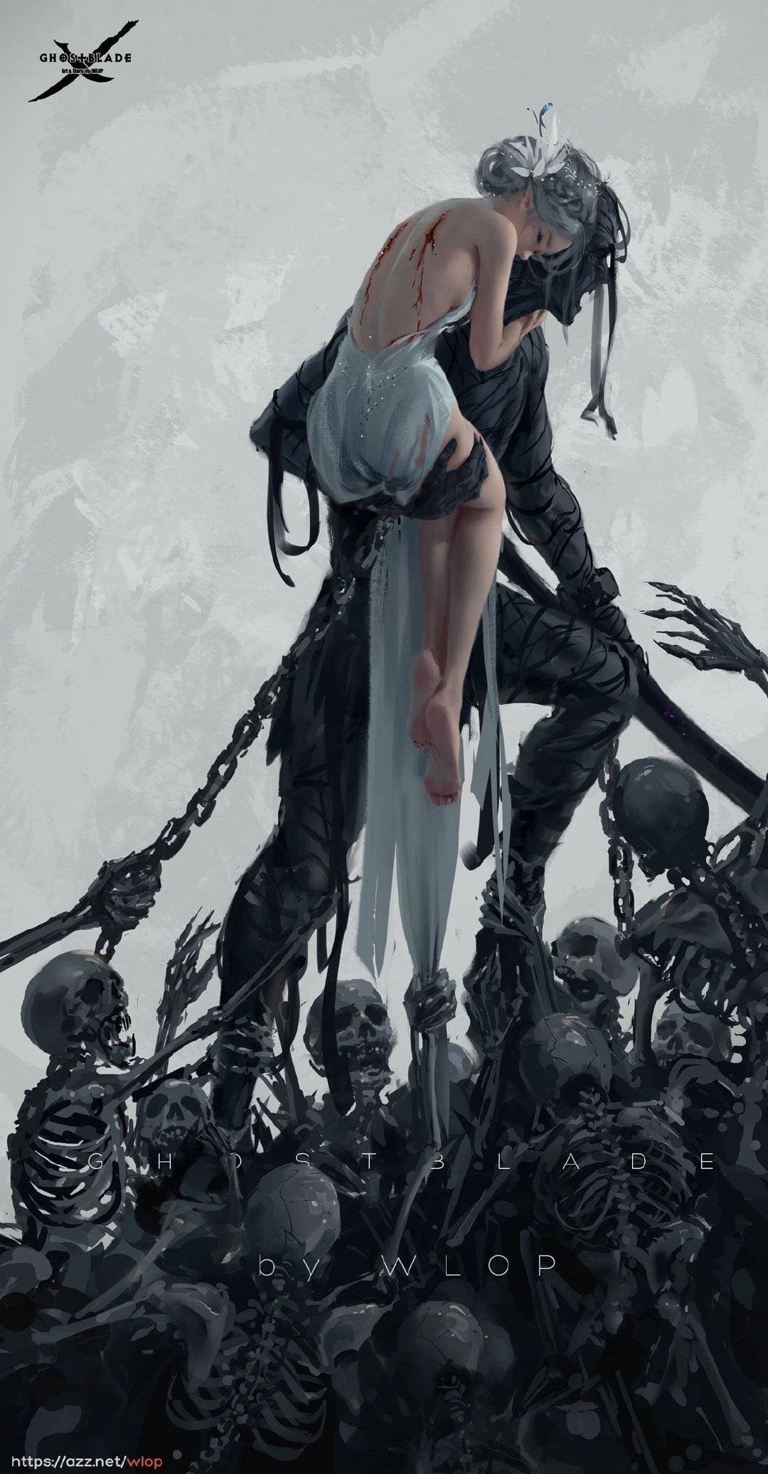 WLOP anime girls Ghost Blade