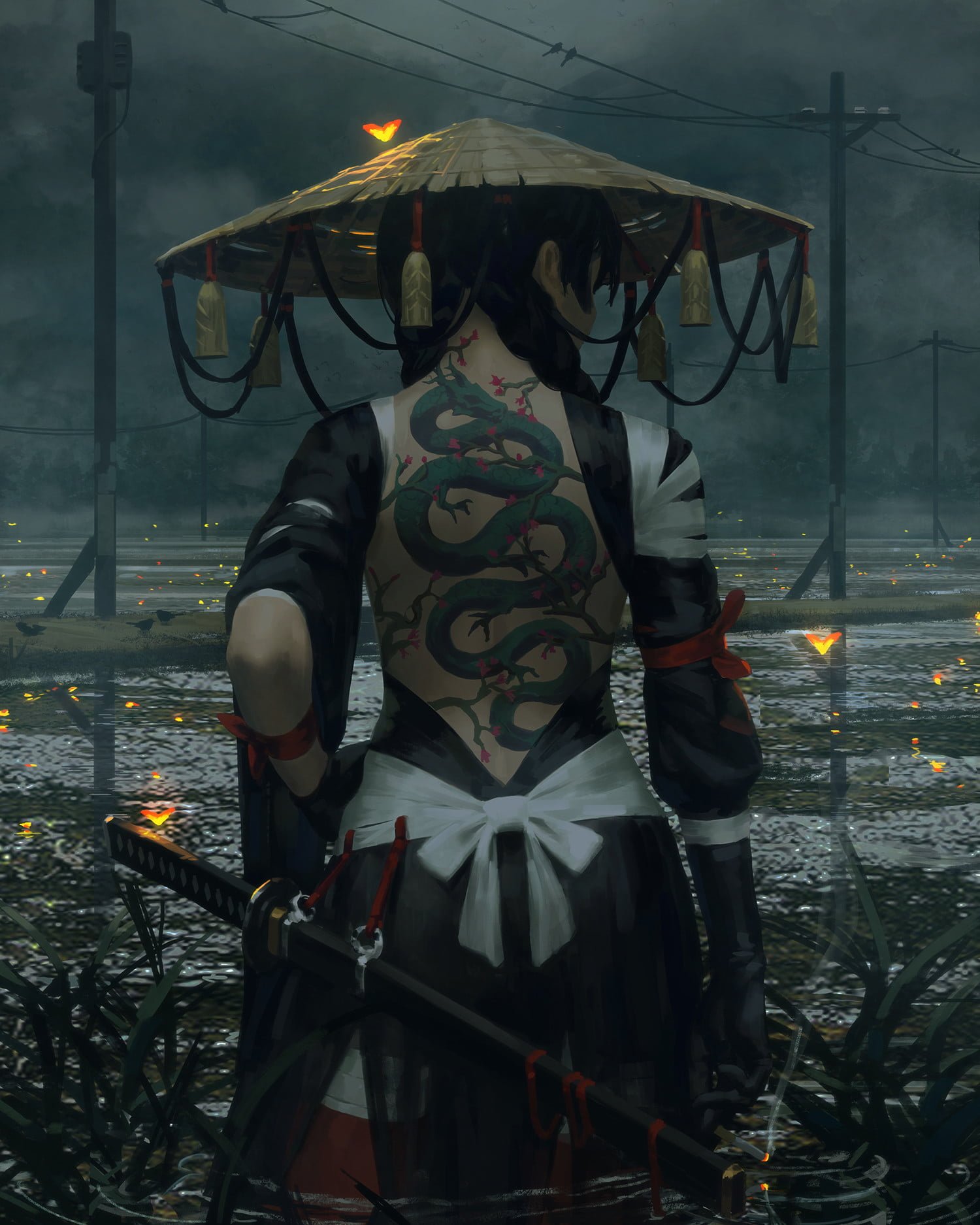 woman wearing brown hat and white black dress wallpaper warrior 2k