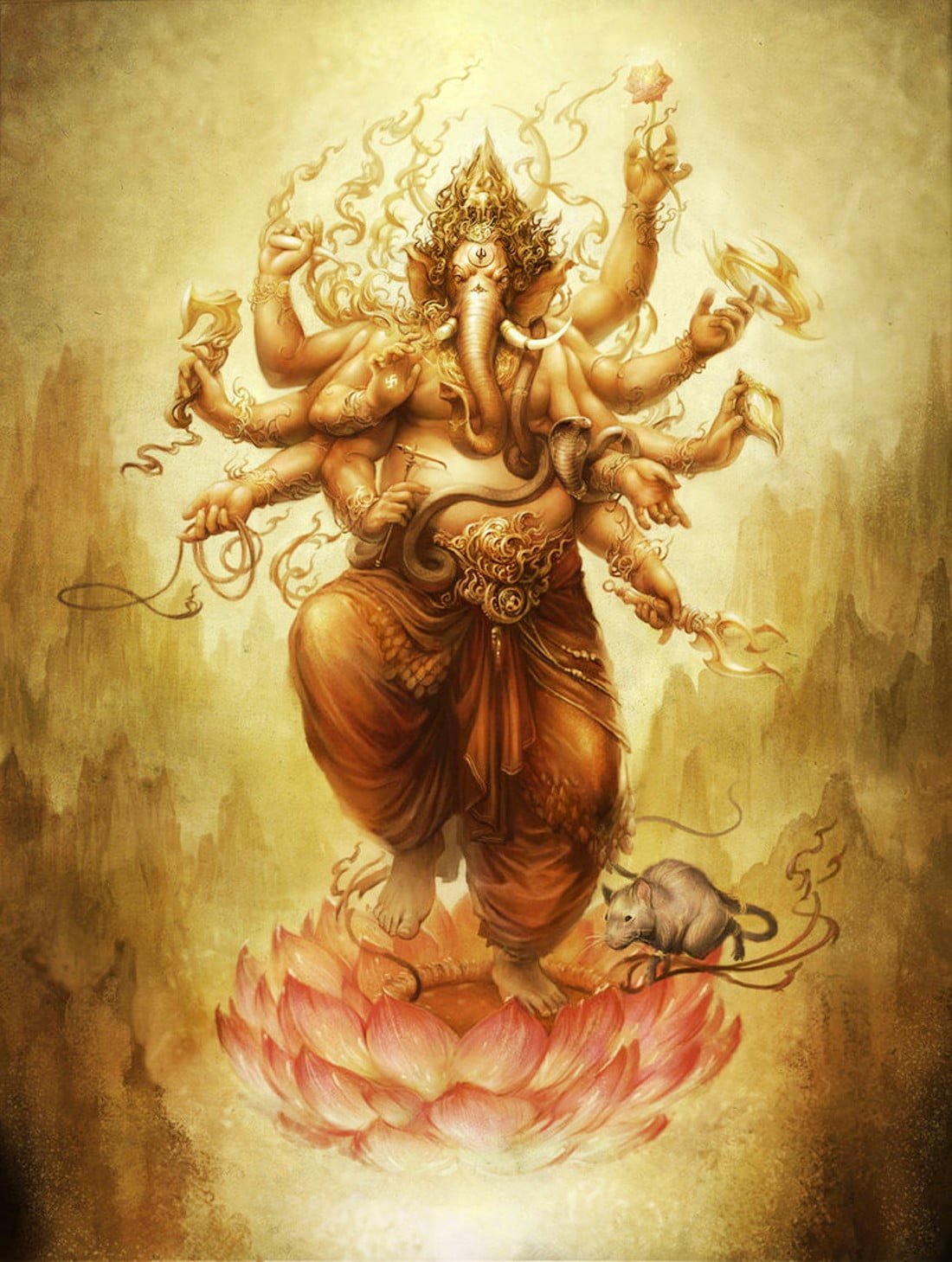 Ganesha painting India religion angel spirituality heaven
