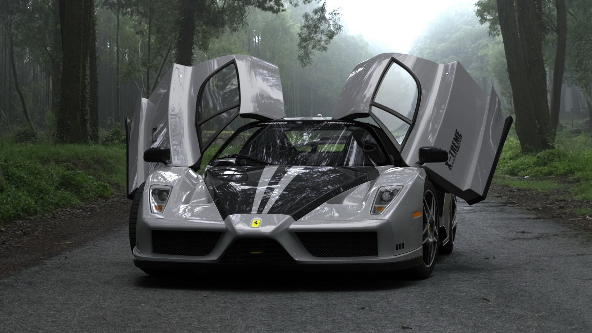 gray and black sports car Ferrari supercars Enzo vehicle 2k