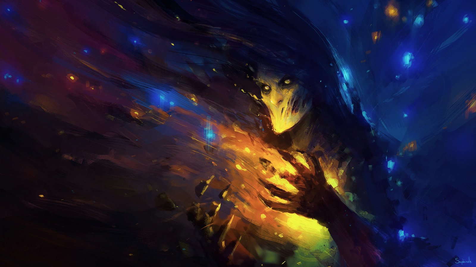 green and black monster wallpaper game character illustration 2k