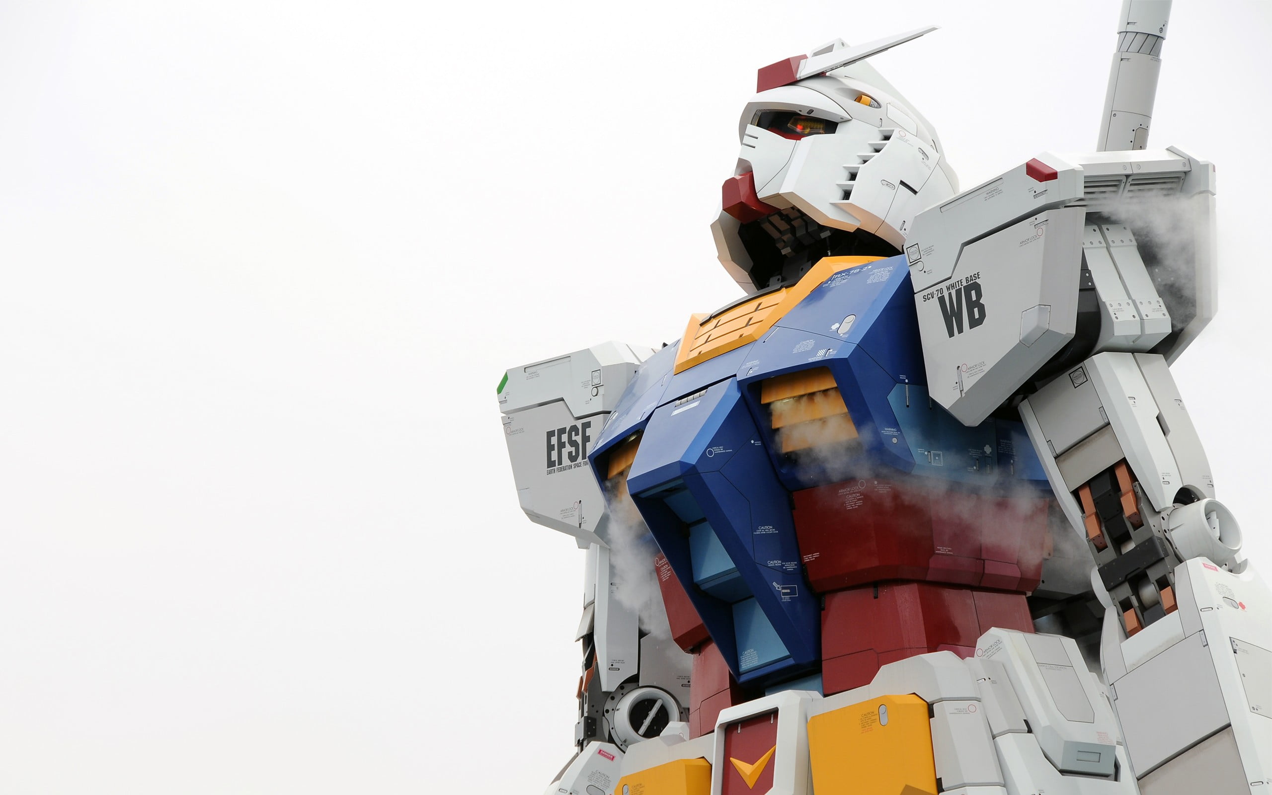 Gundam toy Mobile Suit RX 78 mech low angle view 2k