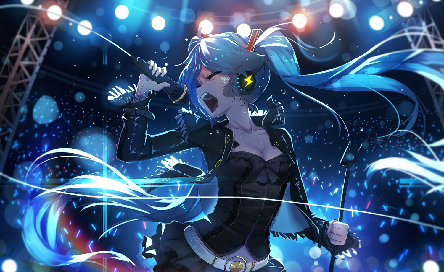 Hatsune Miku digital wallpaper anime girls Vocaloid 2k