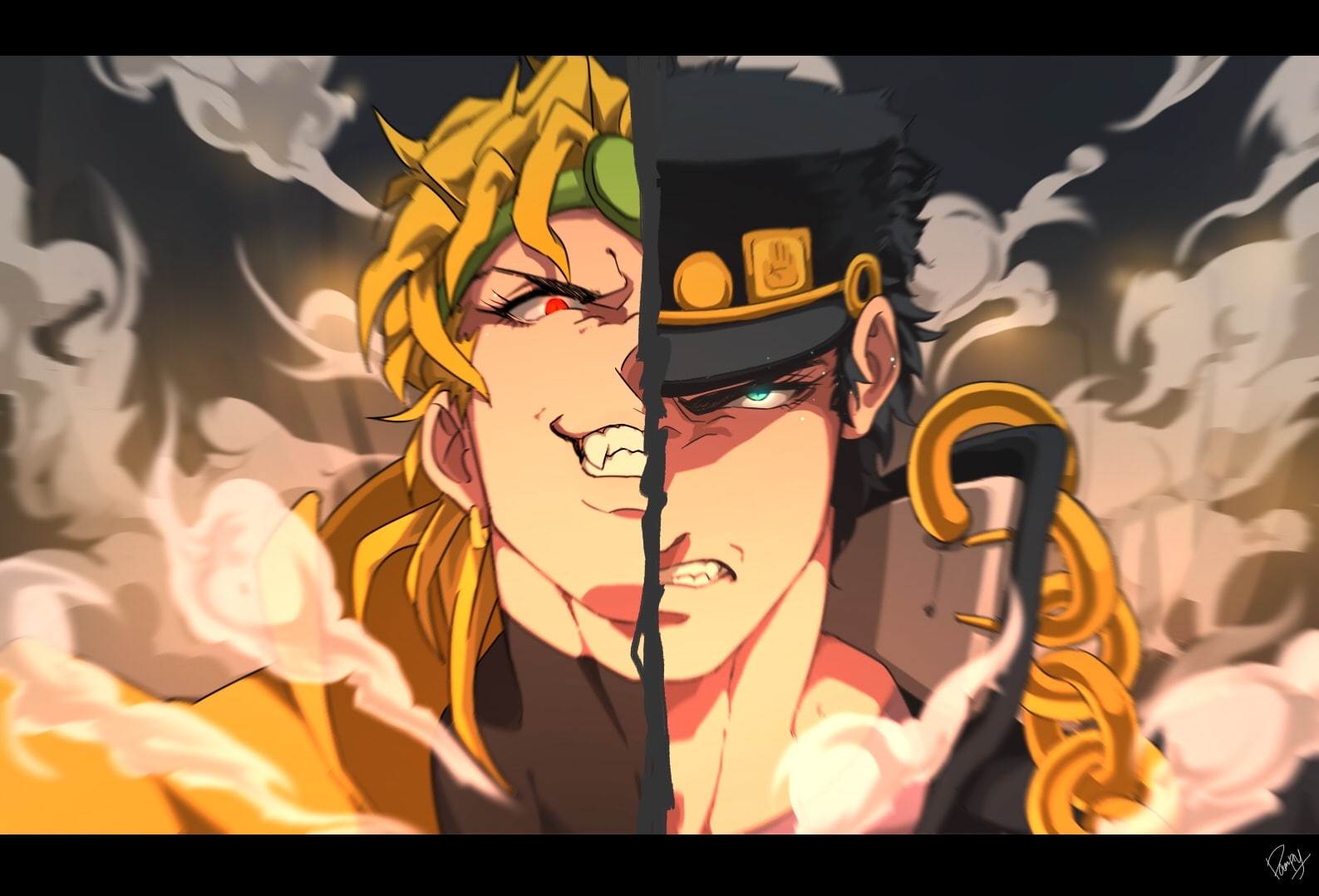 jojo's bizarre kuujou joutarou dio brando blonde Anime 2k