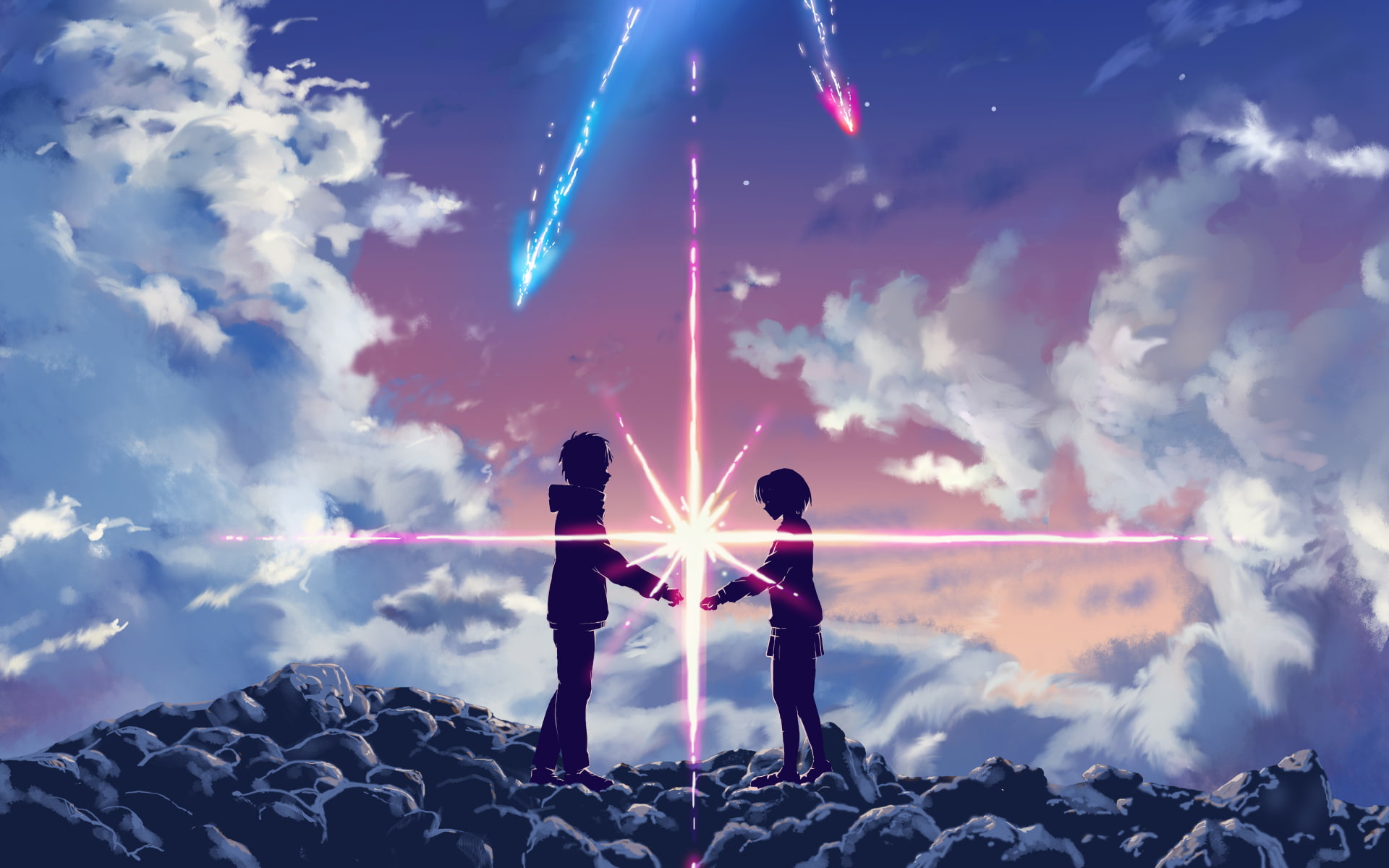 Kimi no Na Wa Your Name real people sky standing cloud 2k