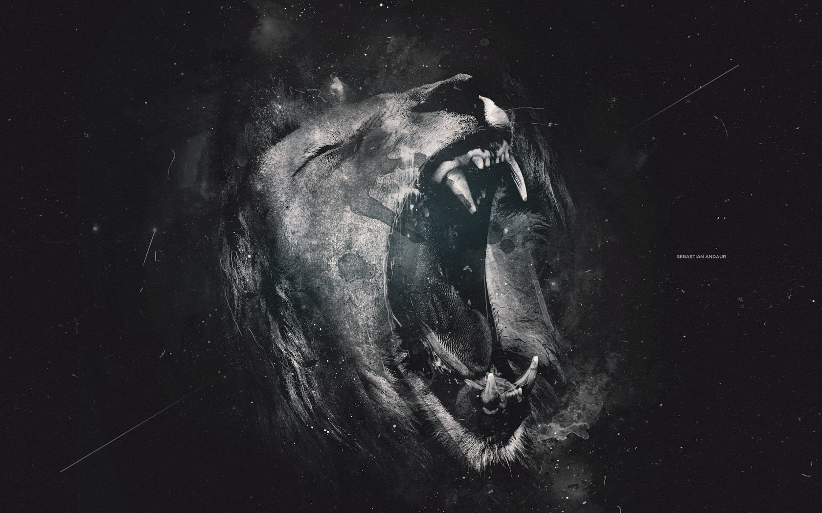lion roar wallpaper abstract artwork animals digital art 2k