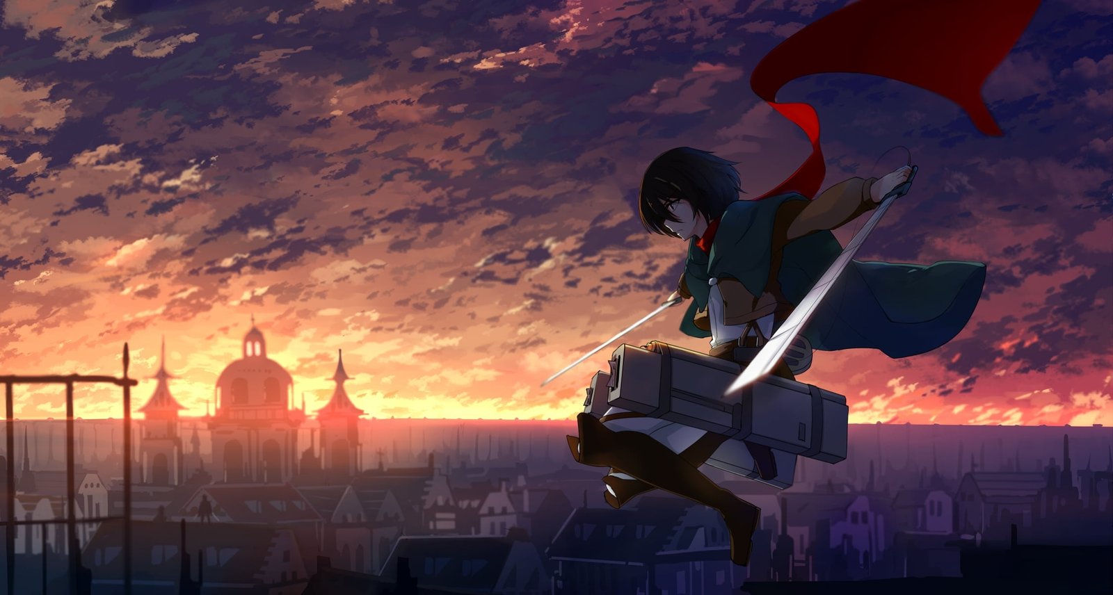 Mikasa Attack on Titan digital wallpaper anime shingeki no kyojin 2k