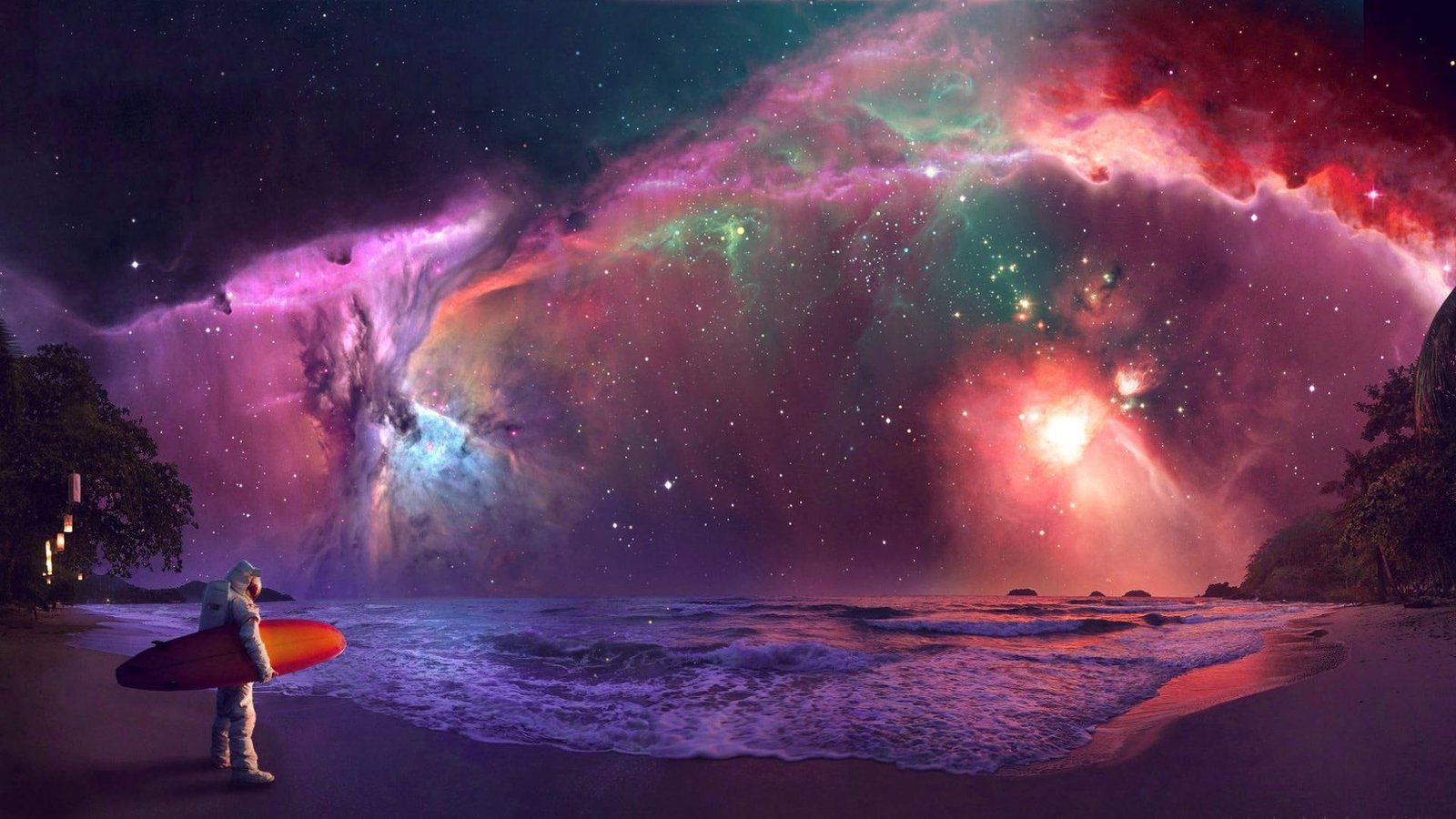Nebula Beach picture fantastic palms surfing 2k