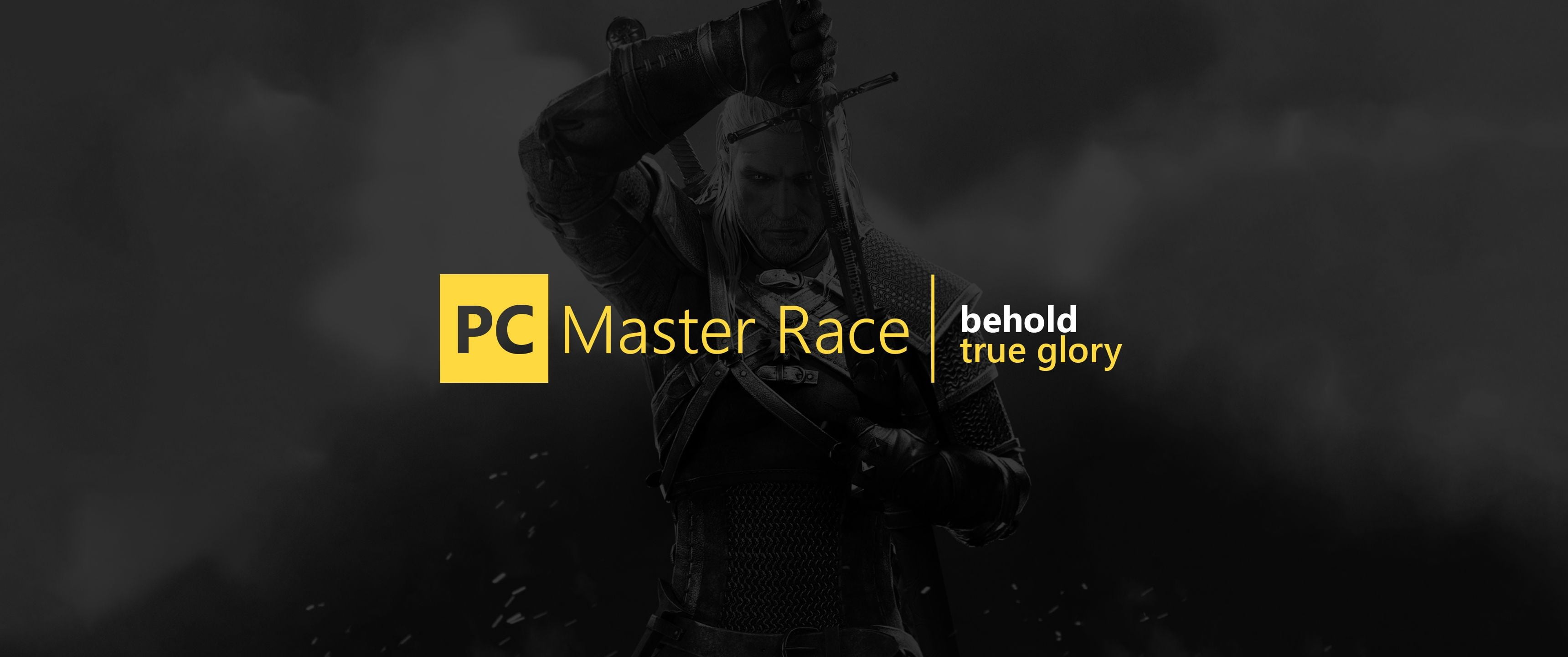 PC Master Race text gaming Geralt of Rivia 2k