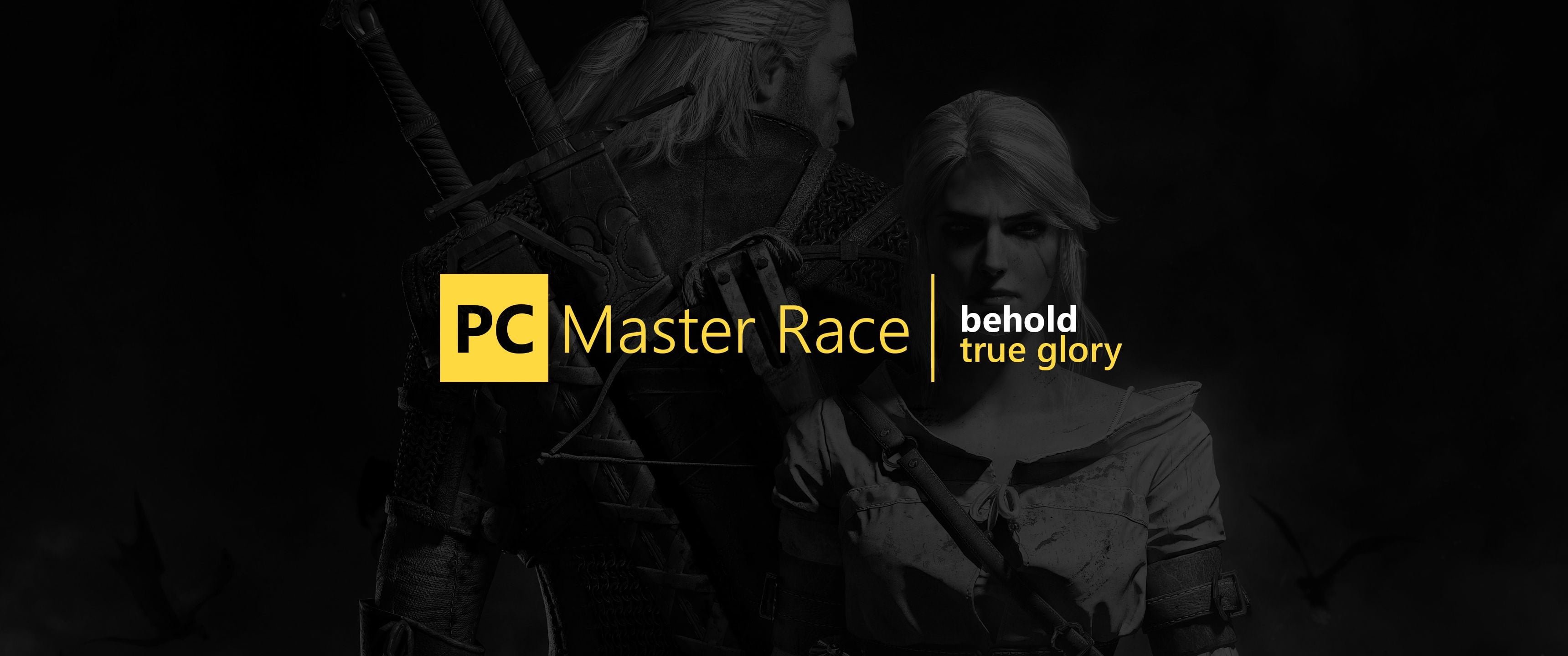 PC Master Race logo gaming Geralt of Rivia 2k