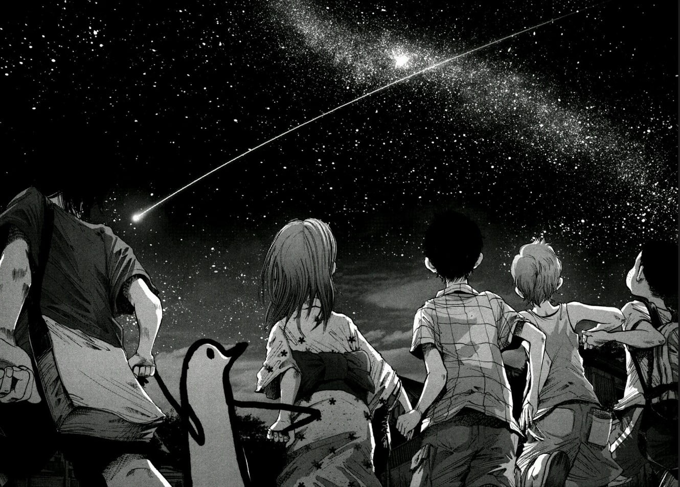 people cartoon illustration manga Oyasumi Punpun group of