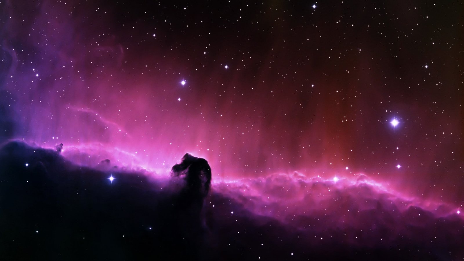 pink and black galaxy wallpaper stars space Horsehead Nebula 2k