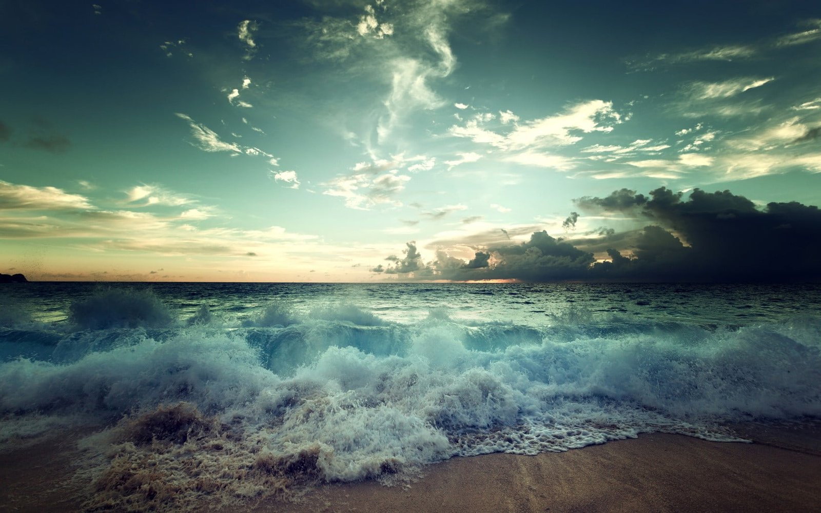 seashore under white clouds and blue sky digital wallpaper nature 2k