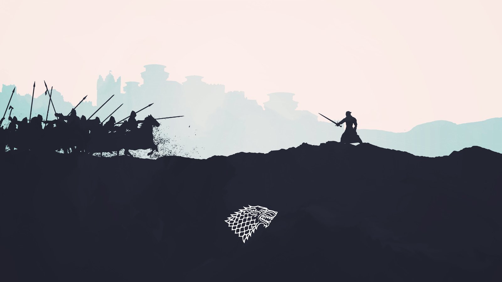 silhouette of character holding sword illustration Game Thrones 2k 4k 5k