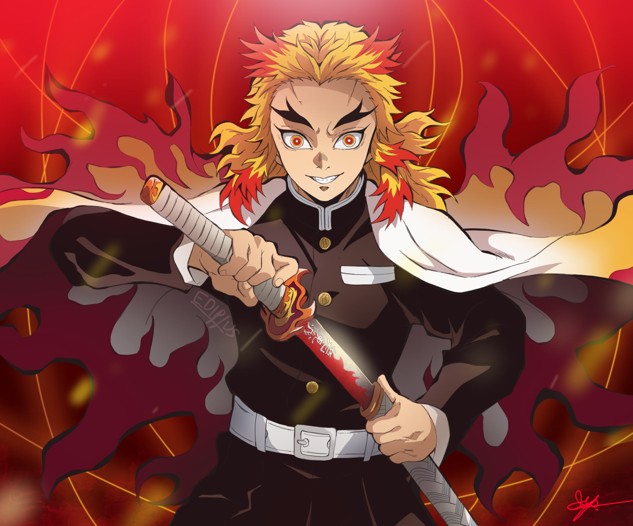 Anime Demon Slayer Kimetsu no Yaiba Kyojuro Rengoku 2k
