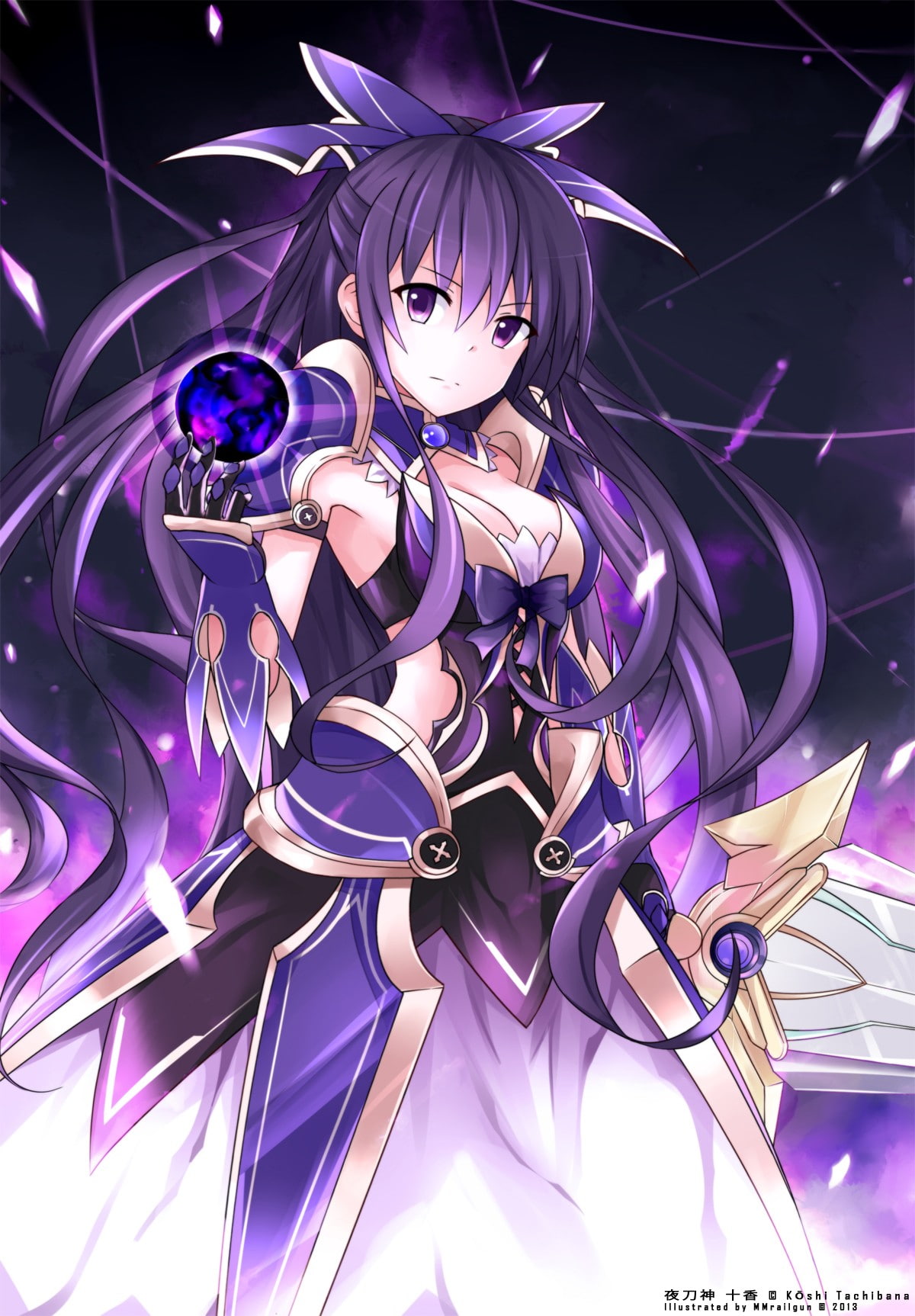 anime Date A Live girls Yatogami Tohka purple technology