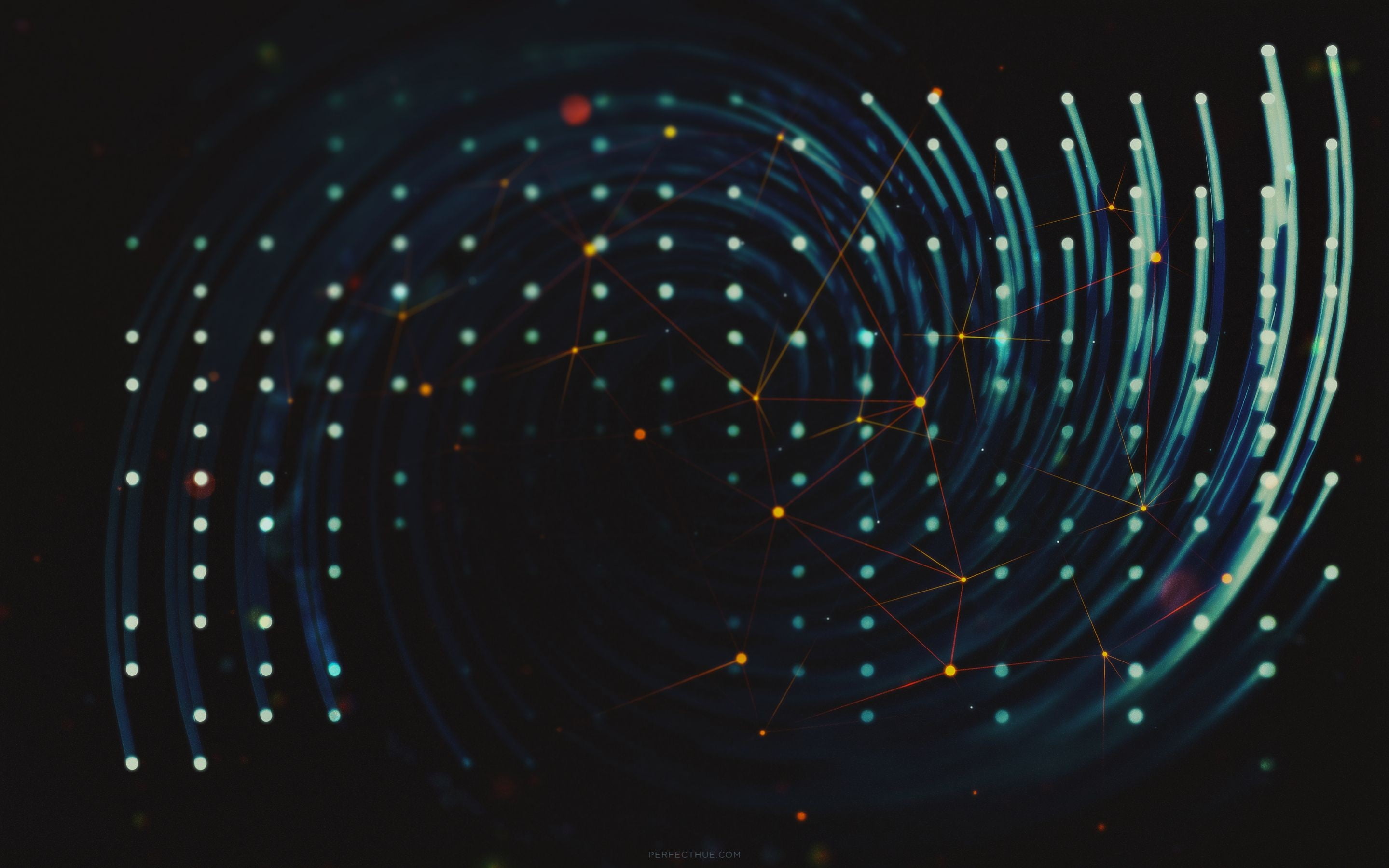 connecting colored dots digital wallpaper art artwork 2k