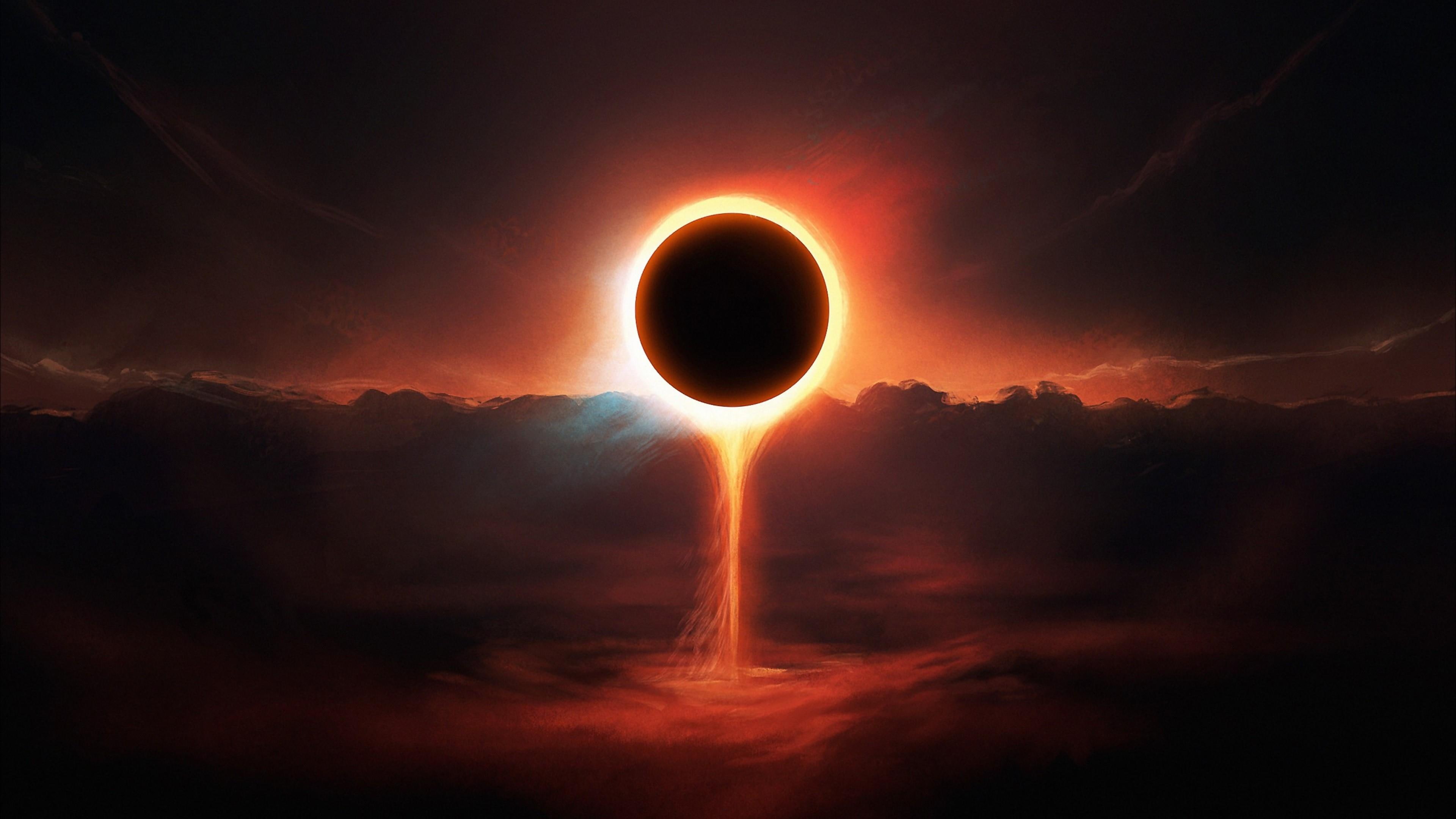 eclipse artwork abstract space nature fantasy art energy 2k 4k