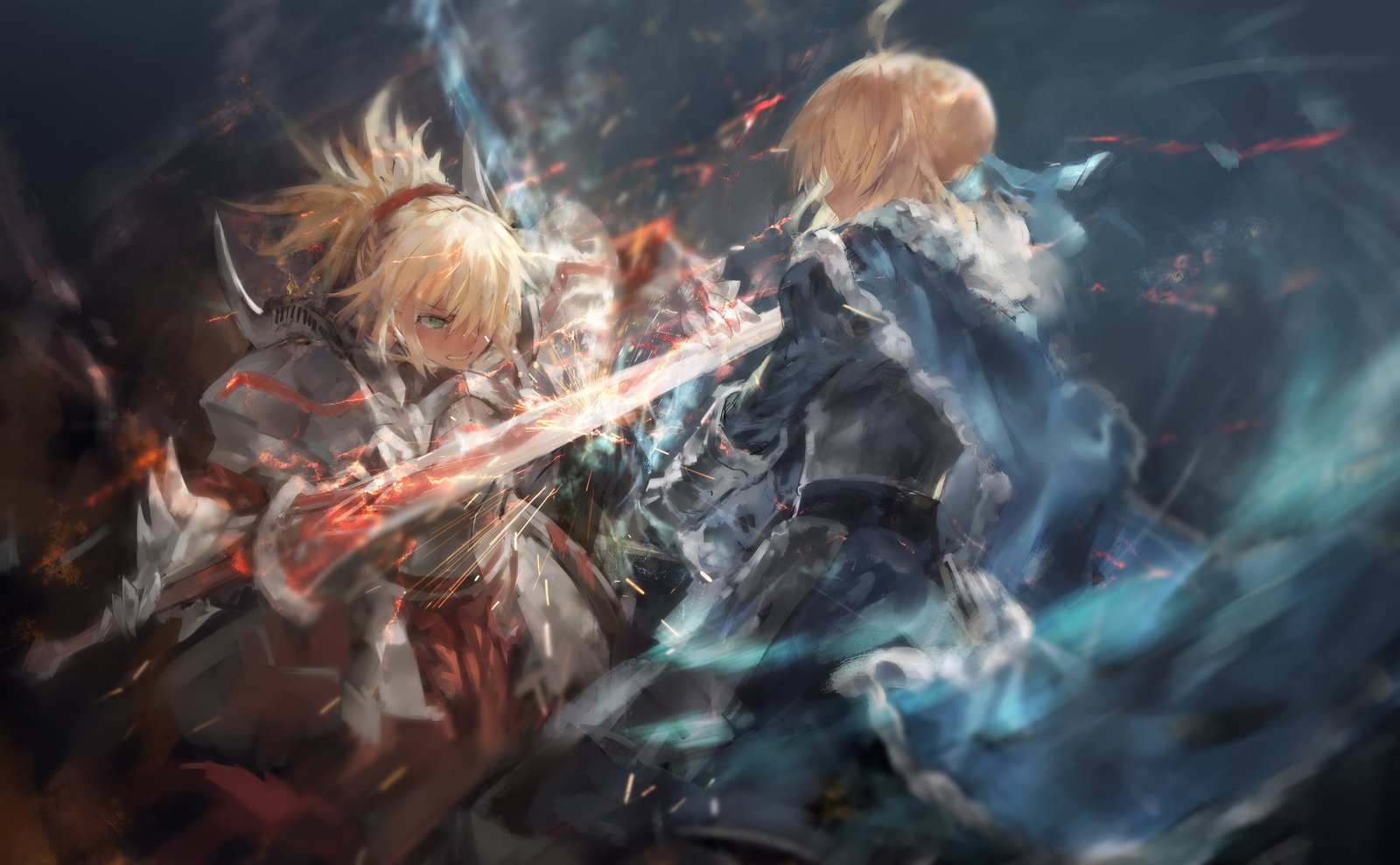 game application wallpaper armor blonde cape Fate Grand Order 2k
