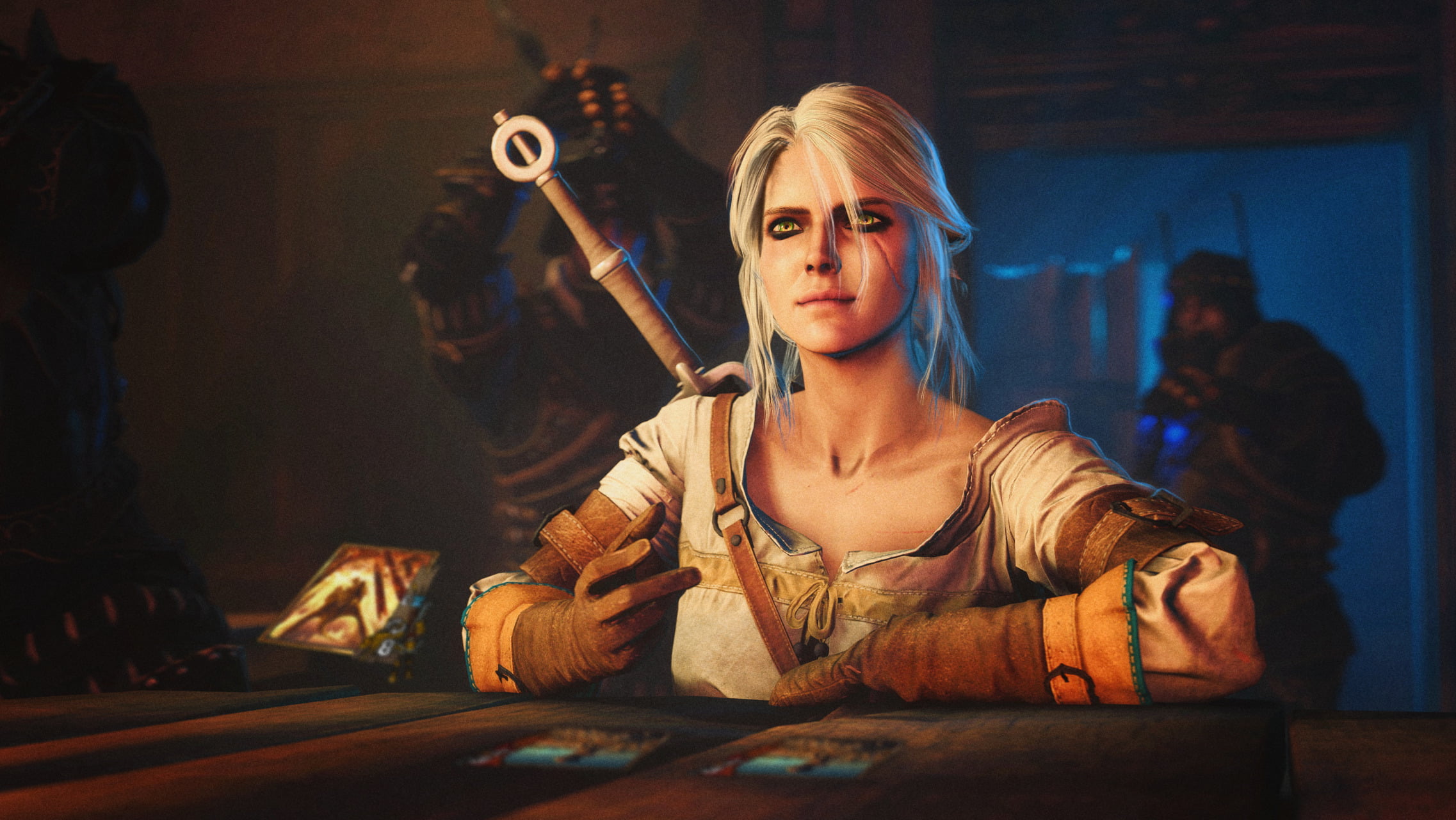 green eyes blonde CD Projekt RED Ciri Gwent Cirilla The Witcher 2k