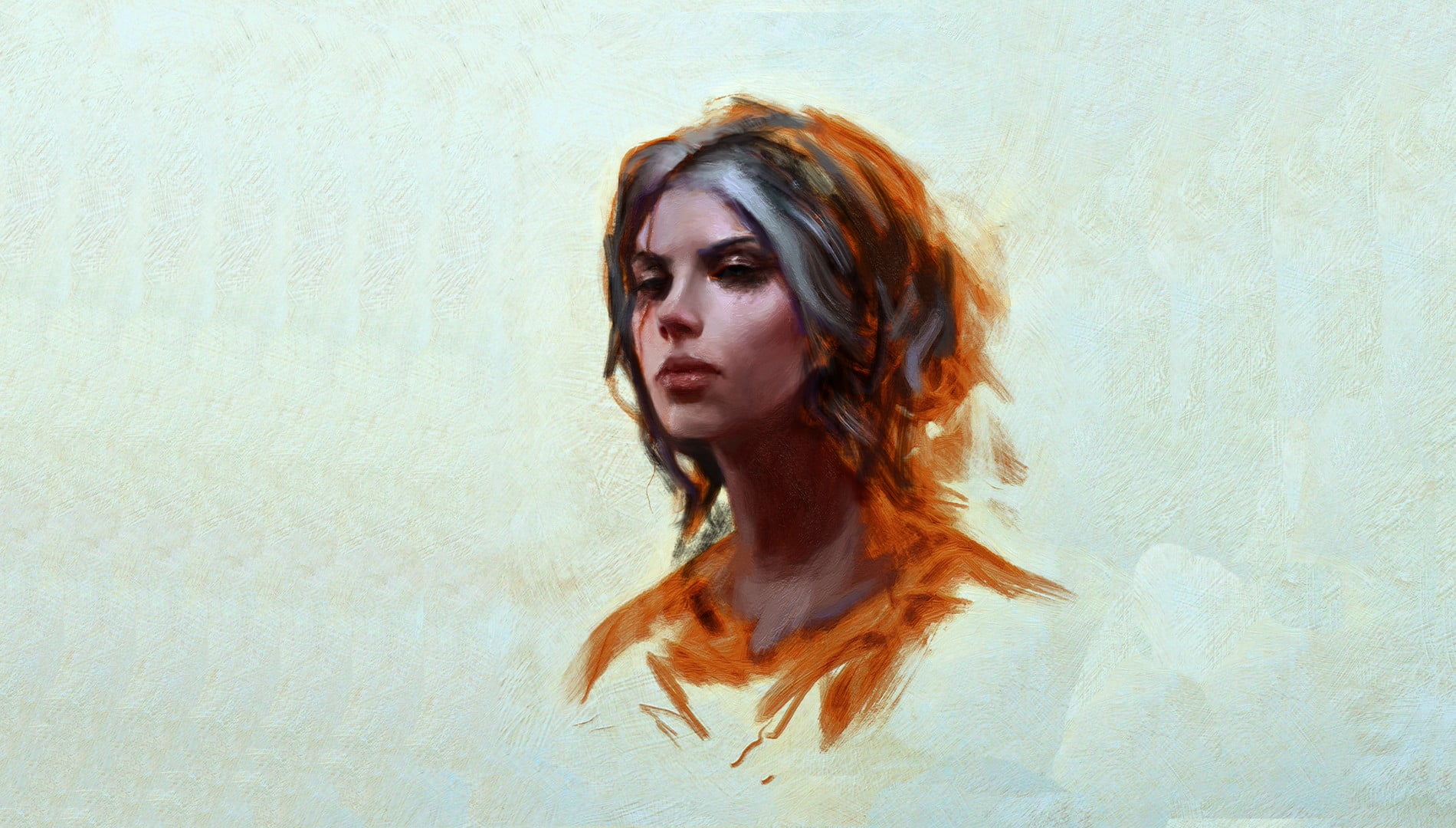 painting of woman's face wallpaper The Witcher 3 Wild Hunt 2k
