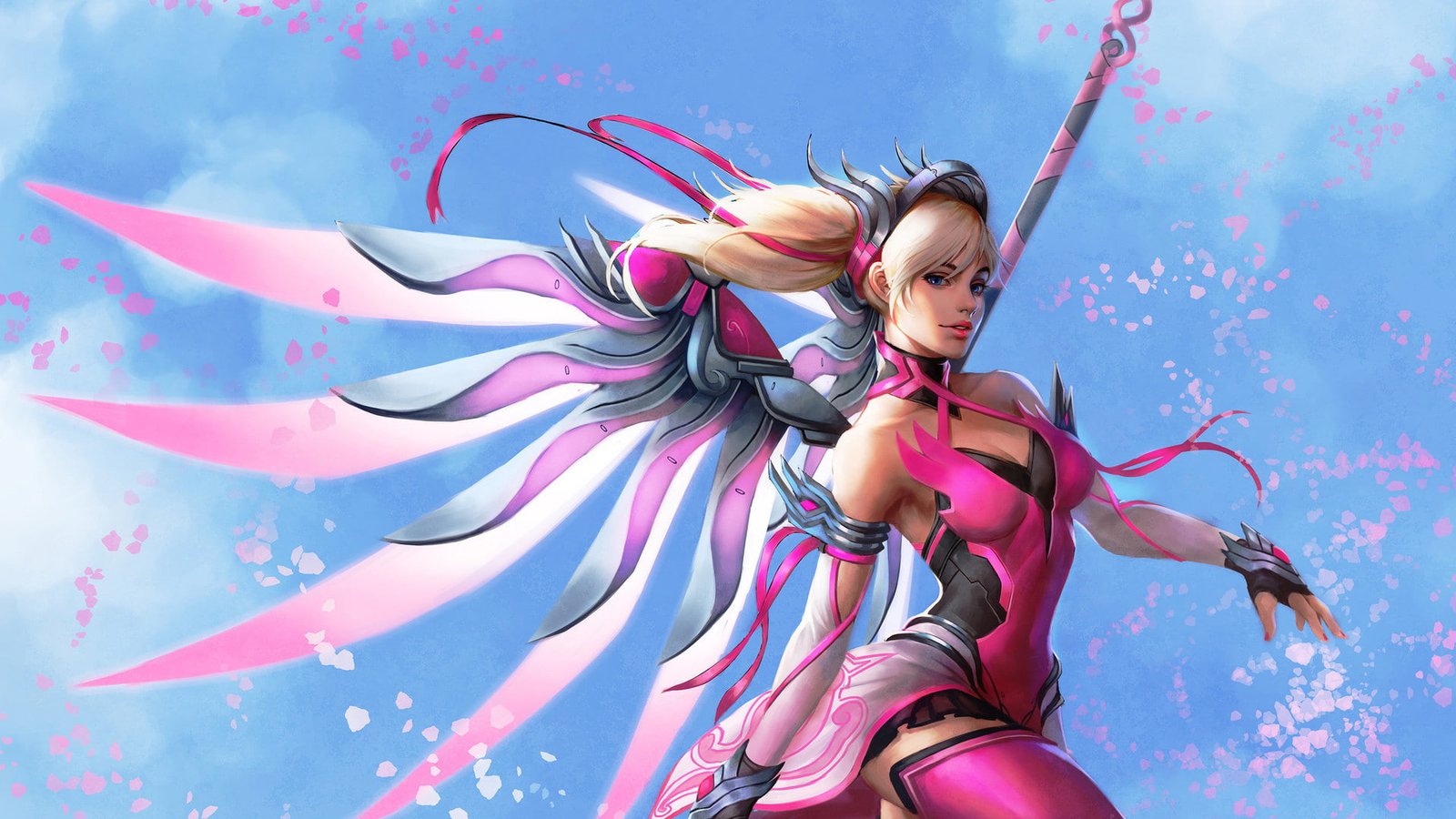 pink overwatch HD wallpaers Mercy 2k