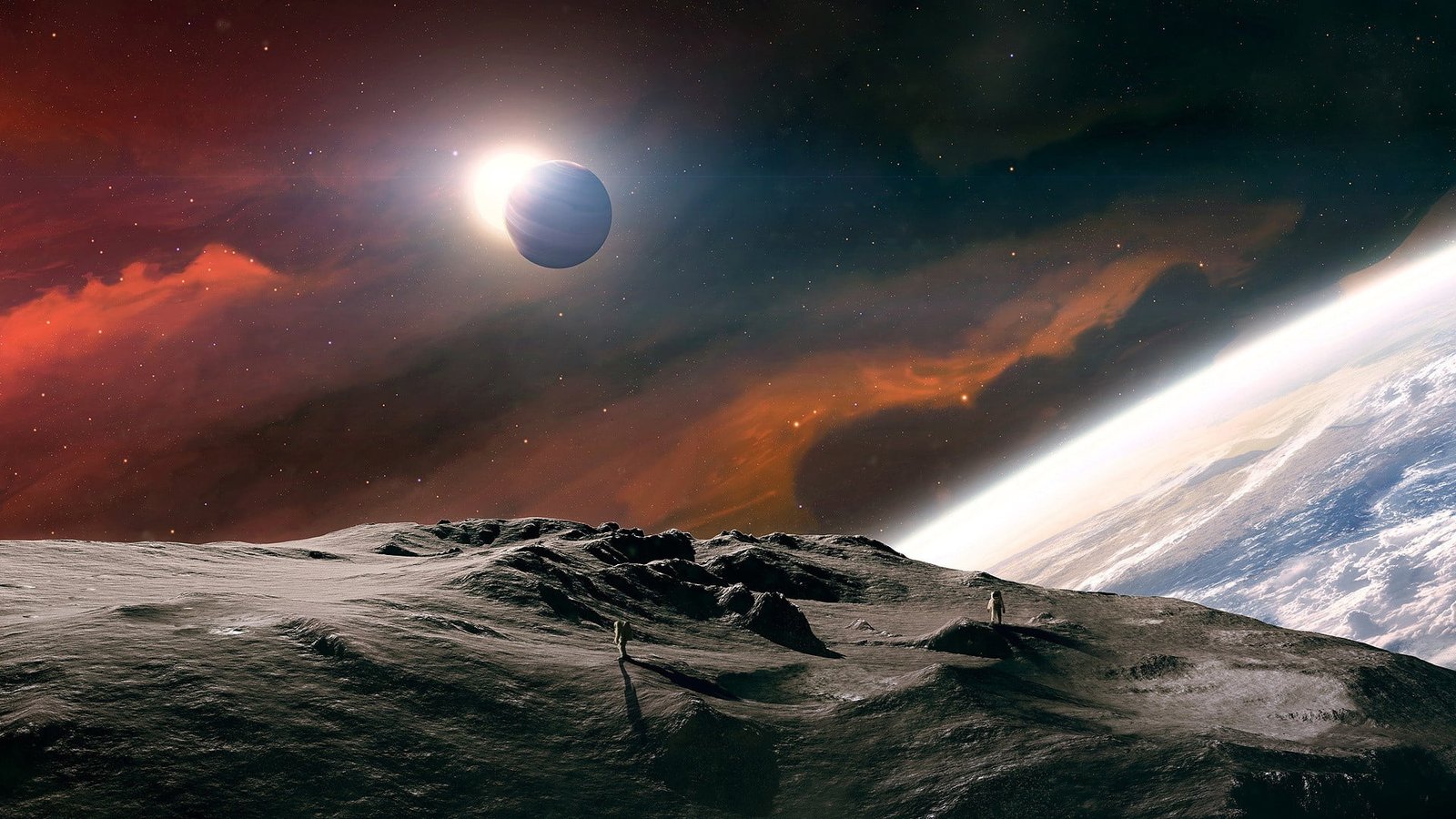 planets wallpaper nature landscape space Earth astronaut 2k