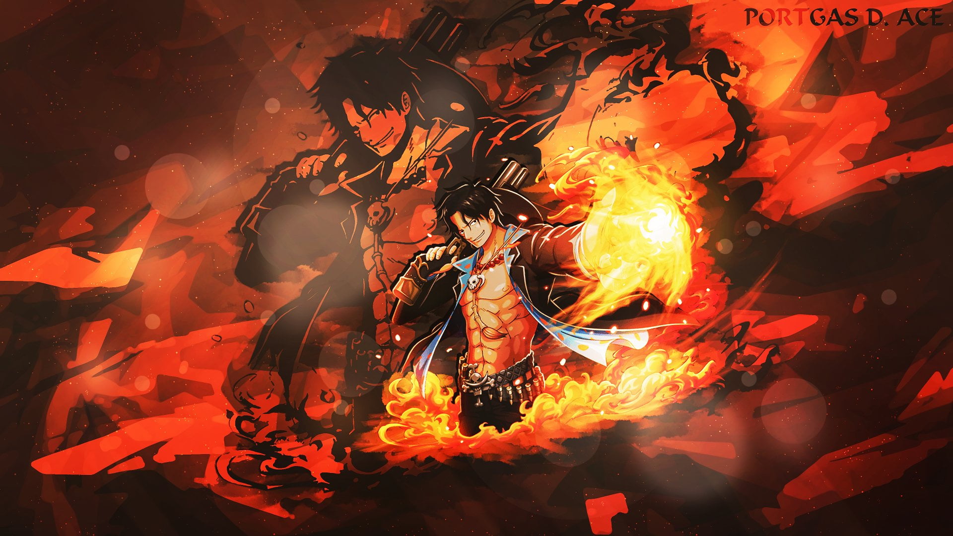 Portgas D Ace digital wallpaper Anime One Piece flame heat temperature 2k