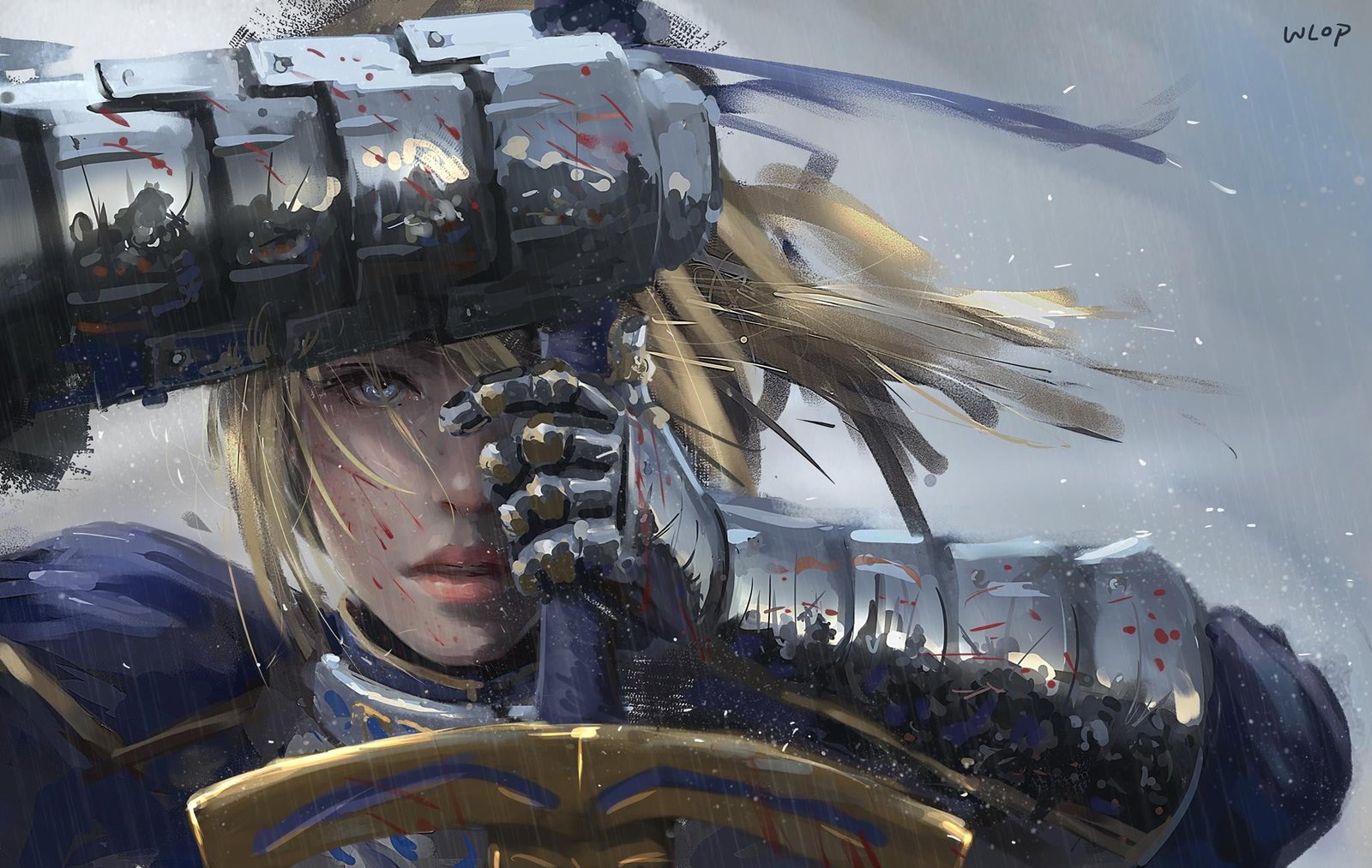 Saber illustration female animation character anime girls Fate Zero 2k