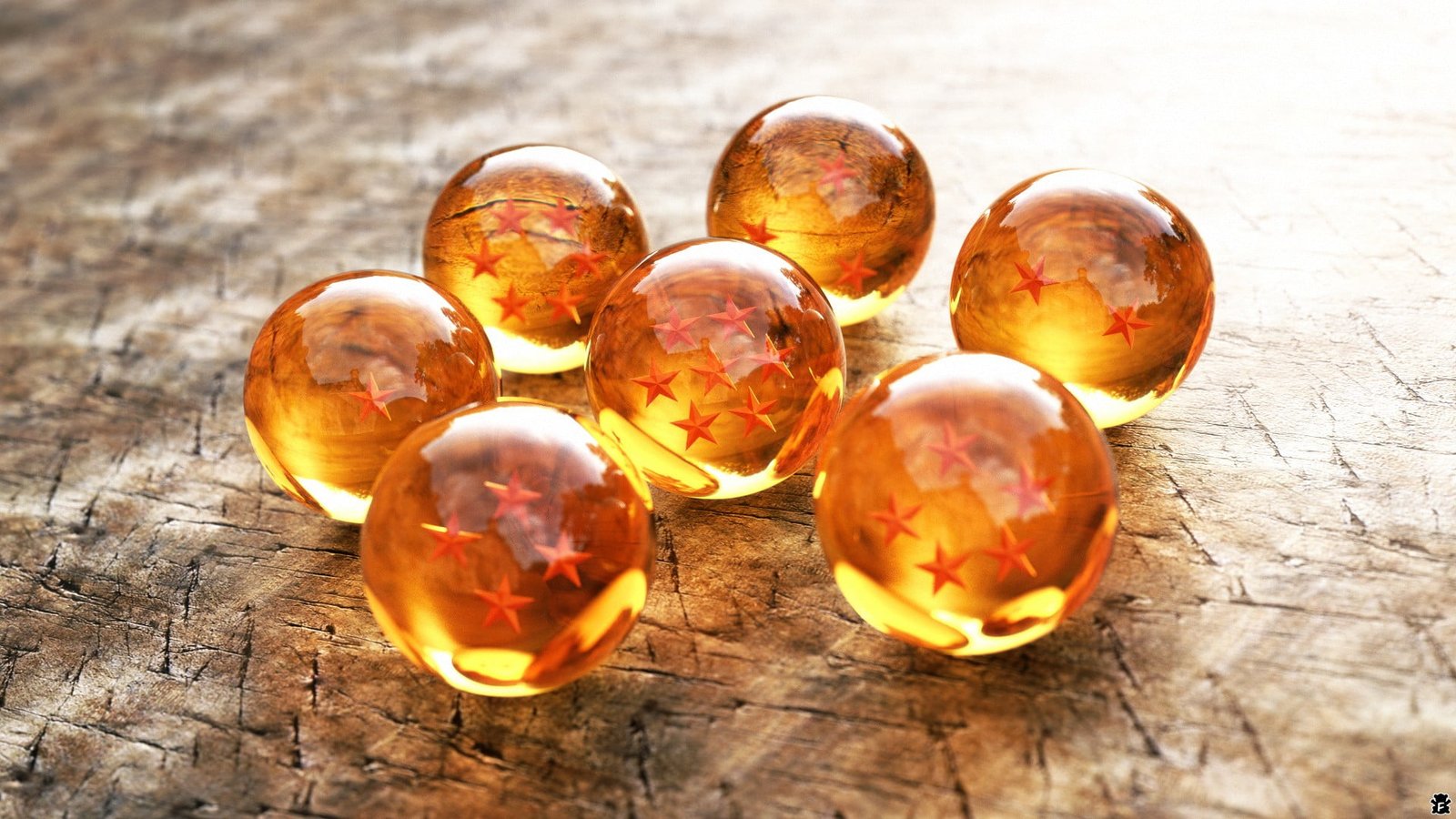 seven DragonBall Z dragon balls decors photographed of the 2k
