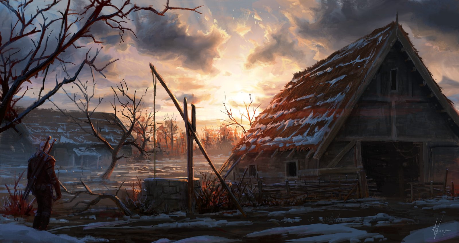 The Witcher 3 Wild Hunt video games Geralt of Rivia landscape 2k