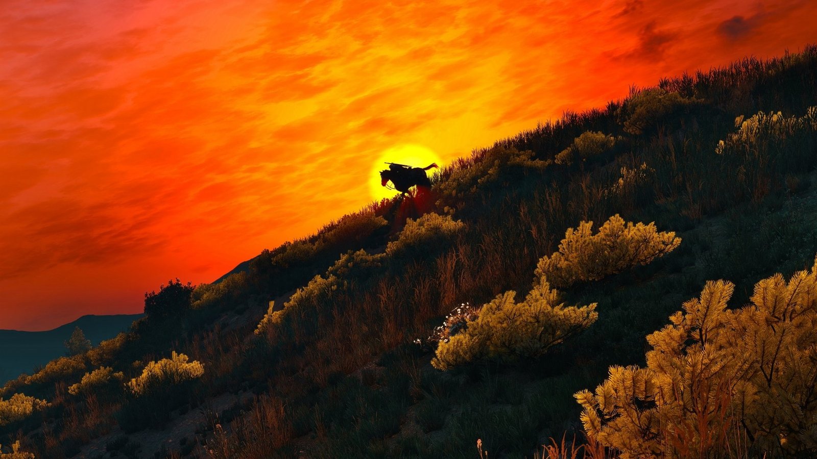The Witcher 3 Wild Hunt Geralt of Rivia Silhouette 2k